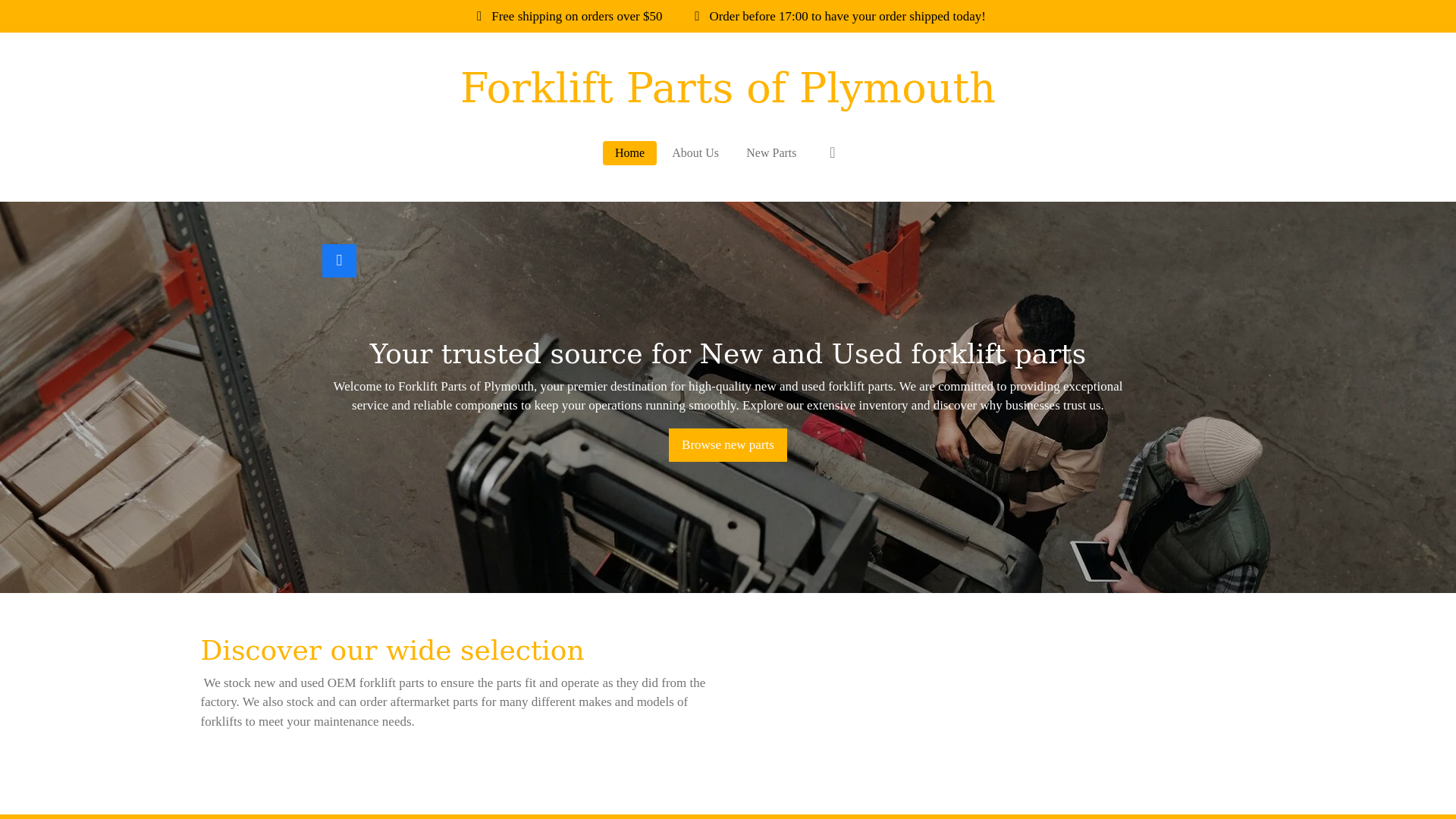 website screenshot of https://forkliftpartsofplymouth.com/