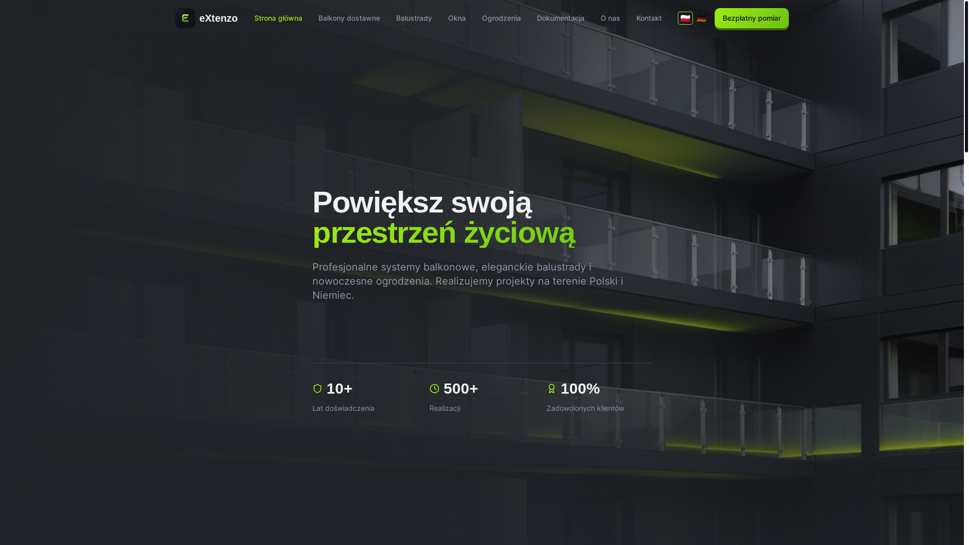 website screenshot of https://extenzo.pl/