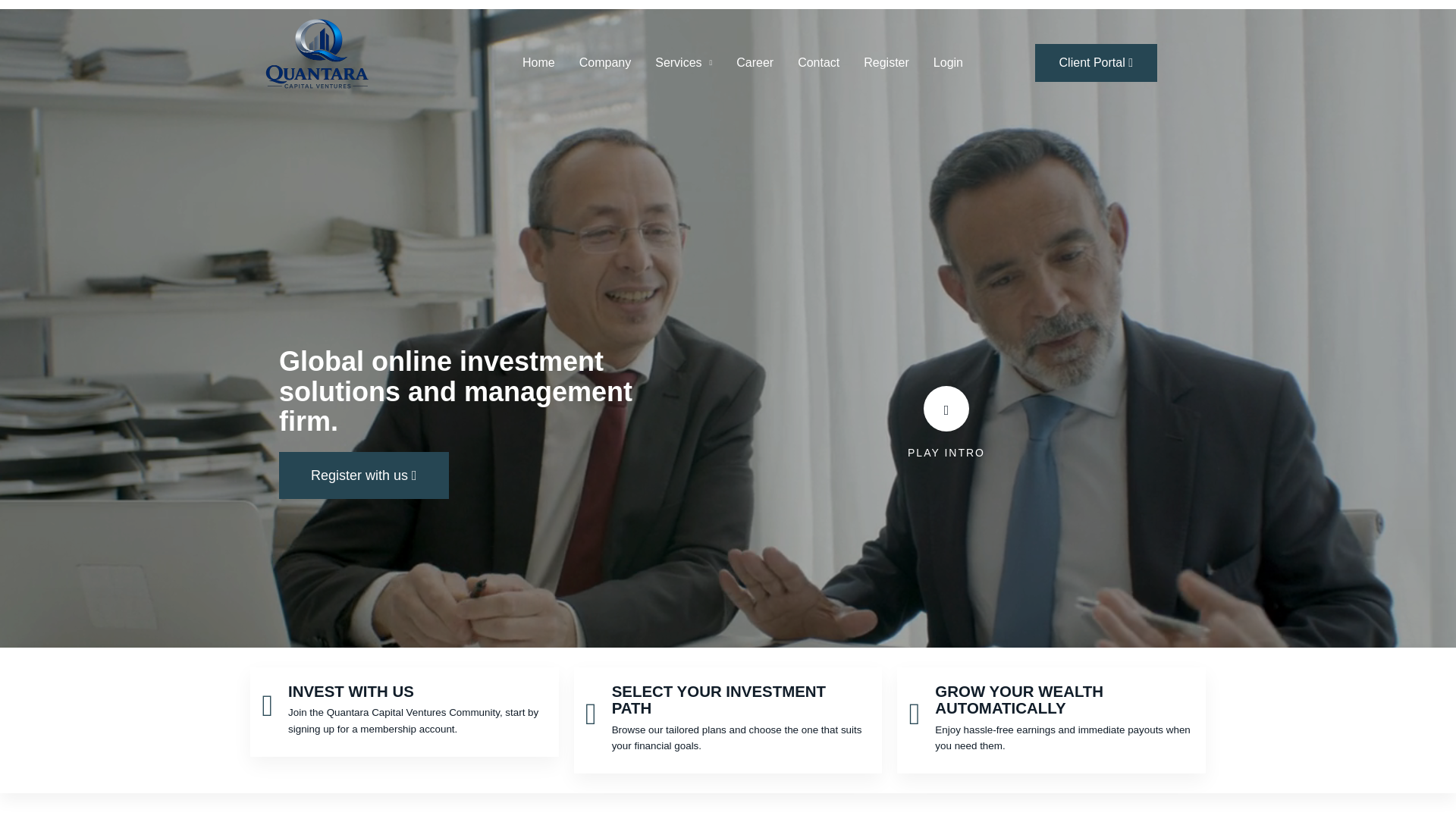 website screenshot of https://quantaracapventures.com