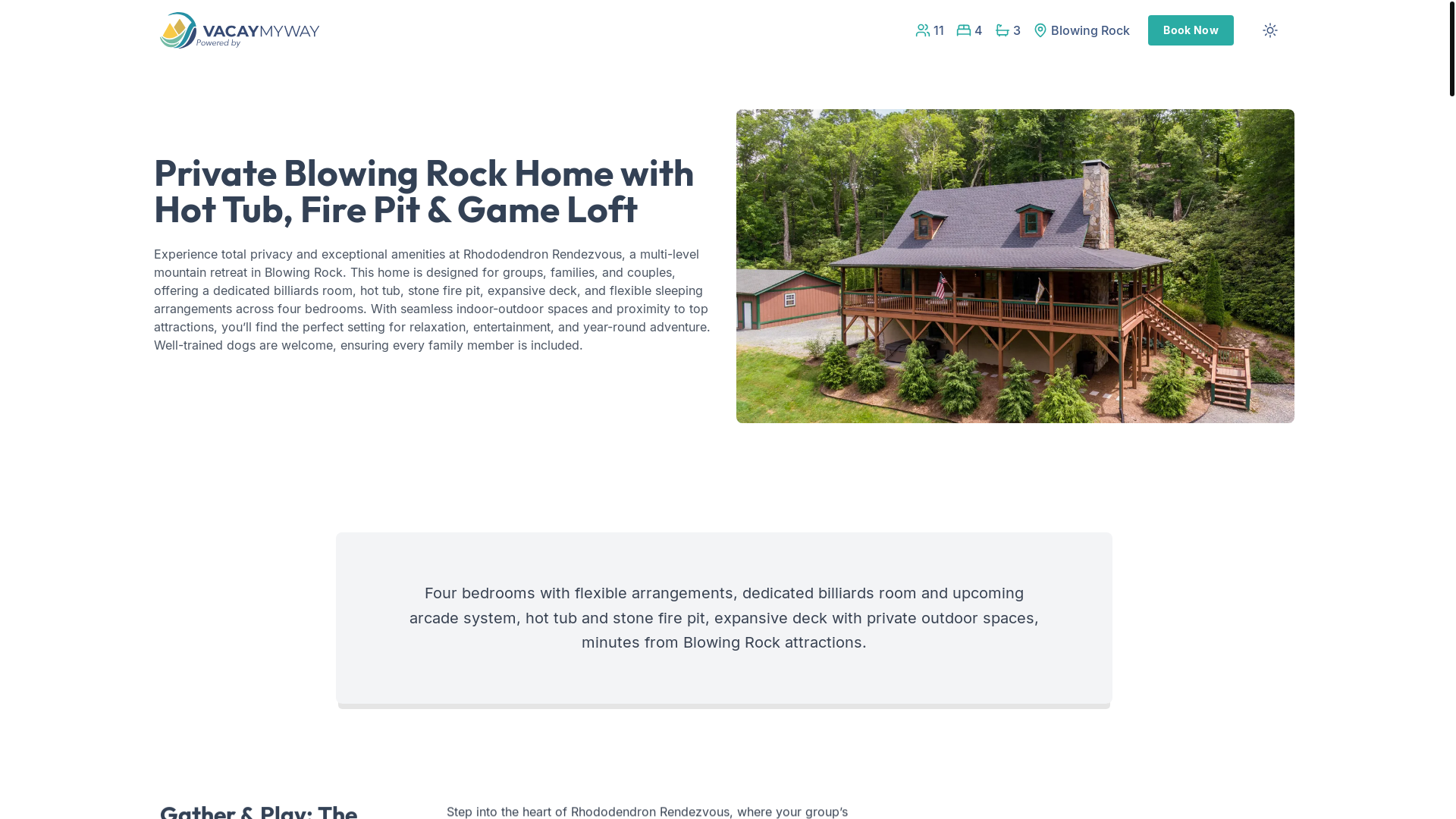 website screenshot of https://soakhaven.vacations/