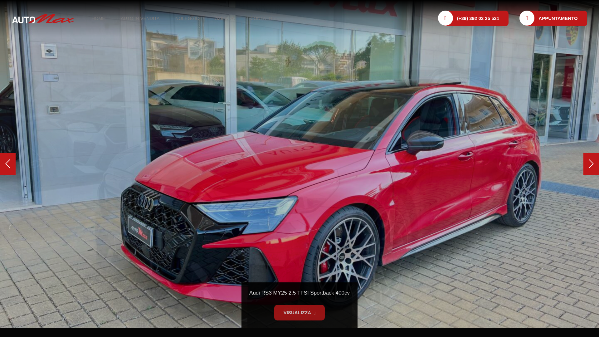 website screenshot of https://automaxautomobili.it/