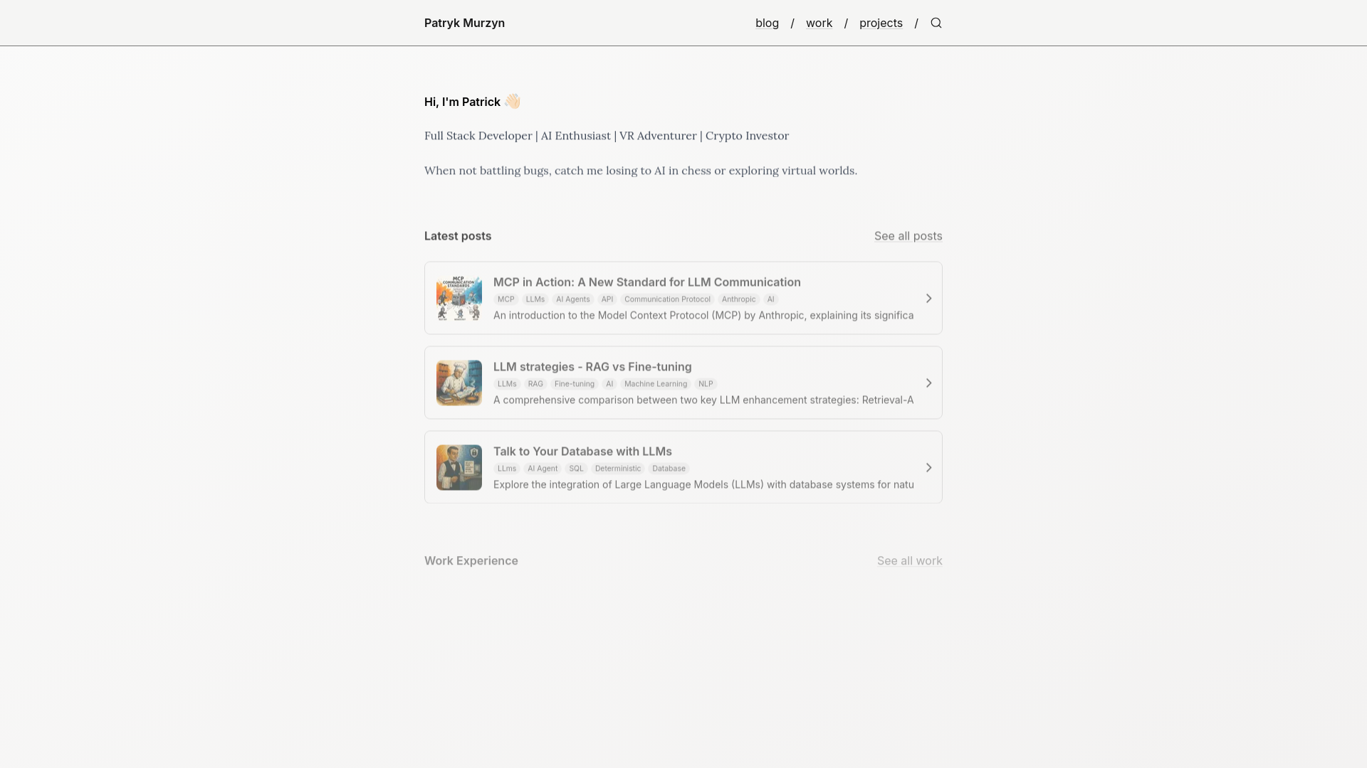 website screenshot of https://astro-patrykmurzyn.pages.dev/