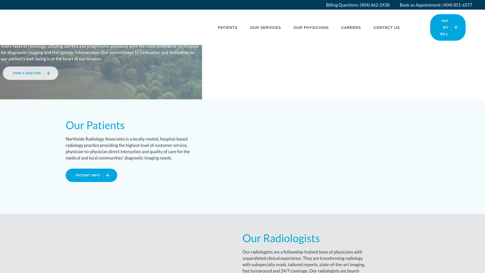 website screenshot of https://northsideradiology.com/