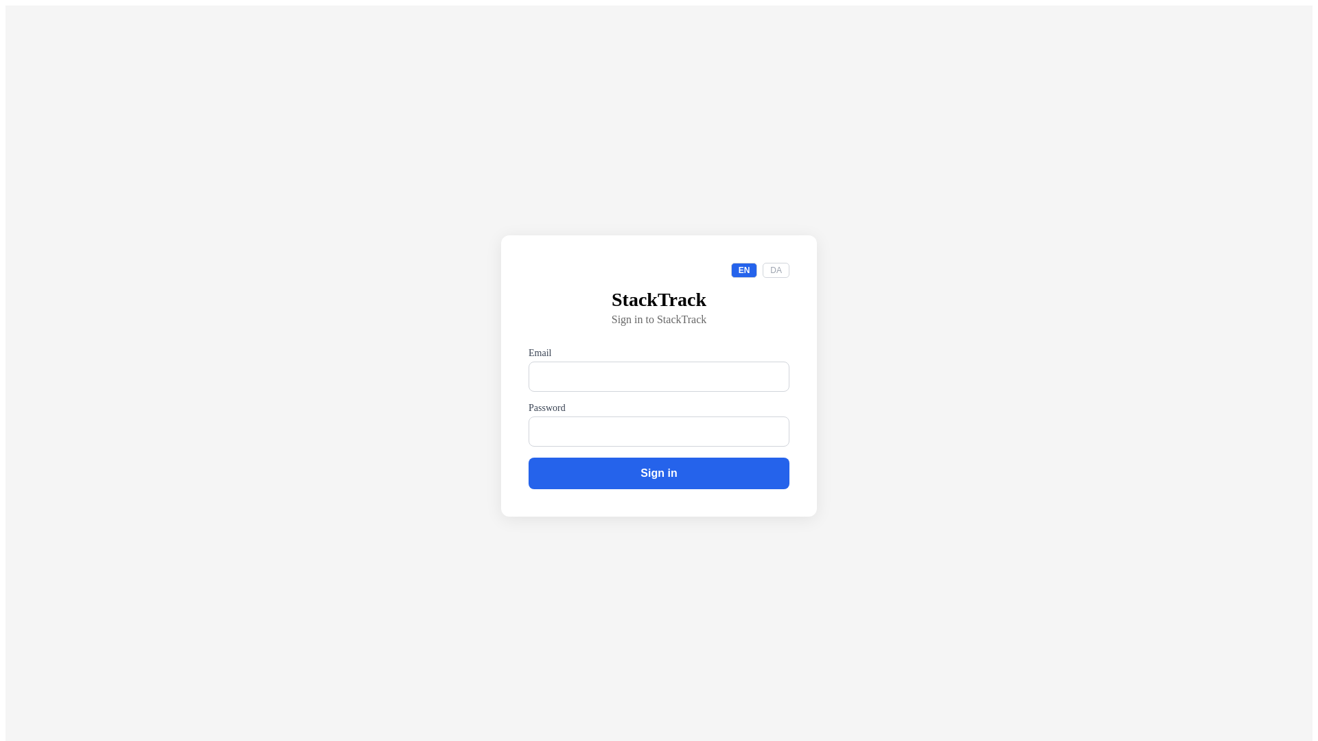 website screenshot of https://stacktrack.dk/