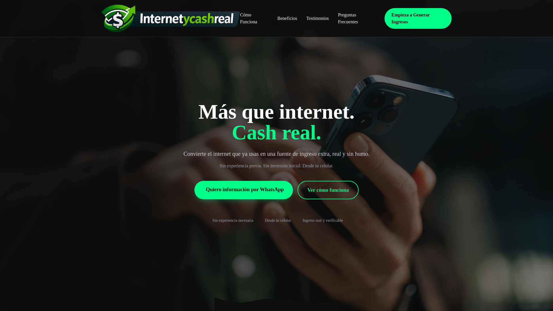 website screenshot of https://internetycashreal.com/