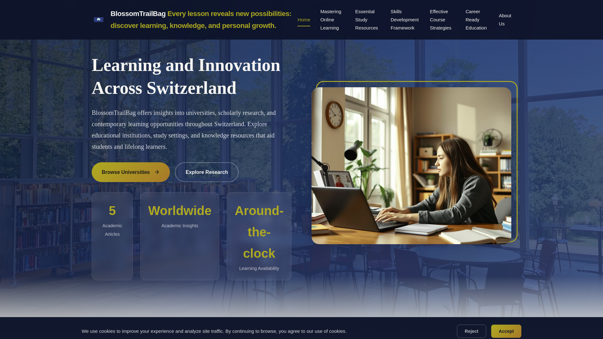 website screenshot of https://blossomtrailbag.club/