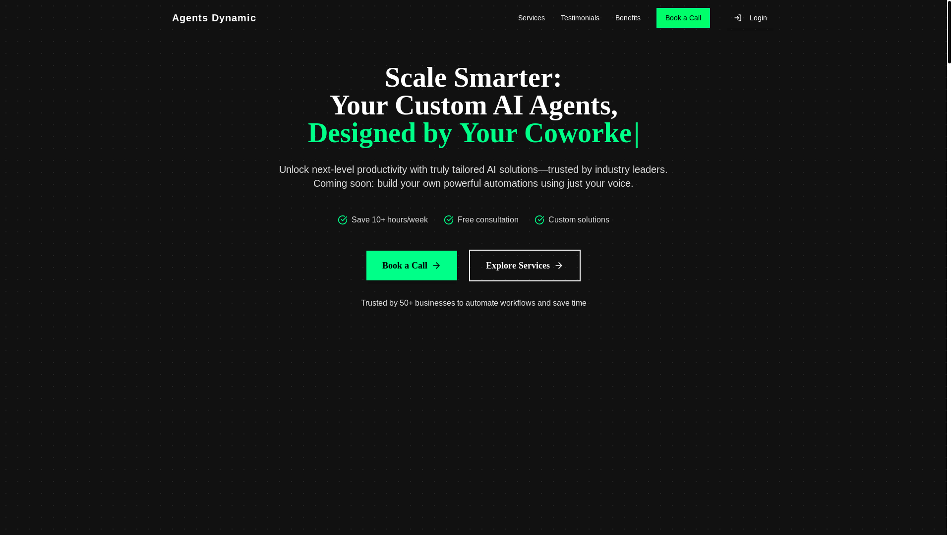 website screenshot of https://geniusagentsdynamic.com/
