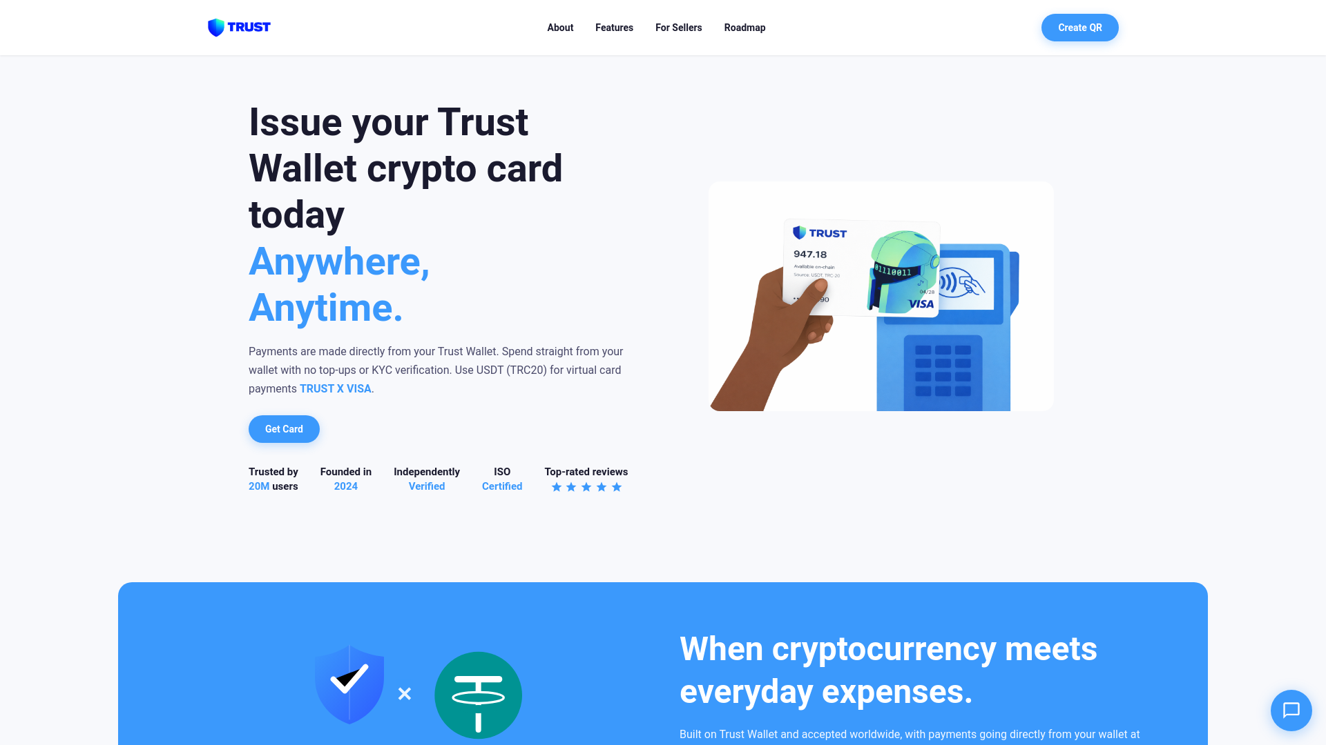 website screenshot of https://trusts-card.top