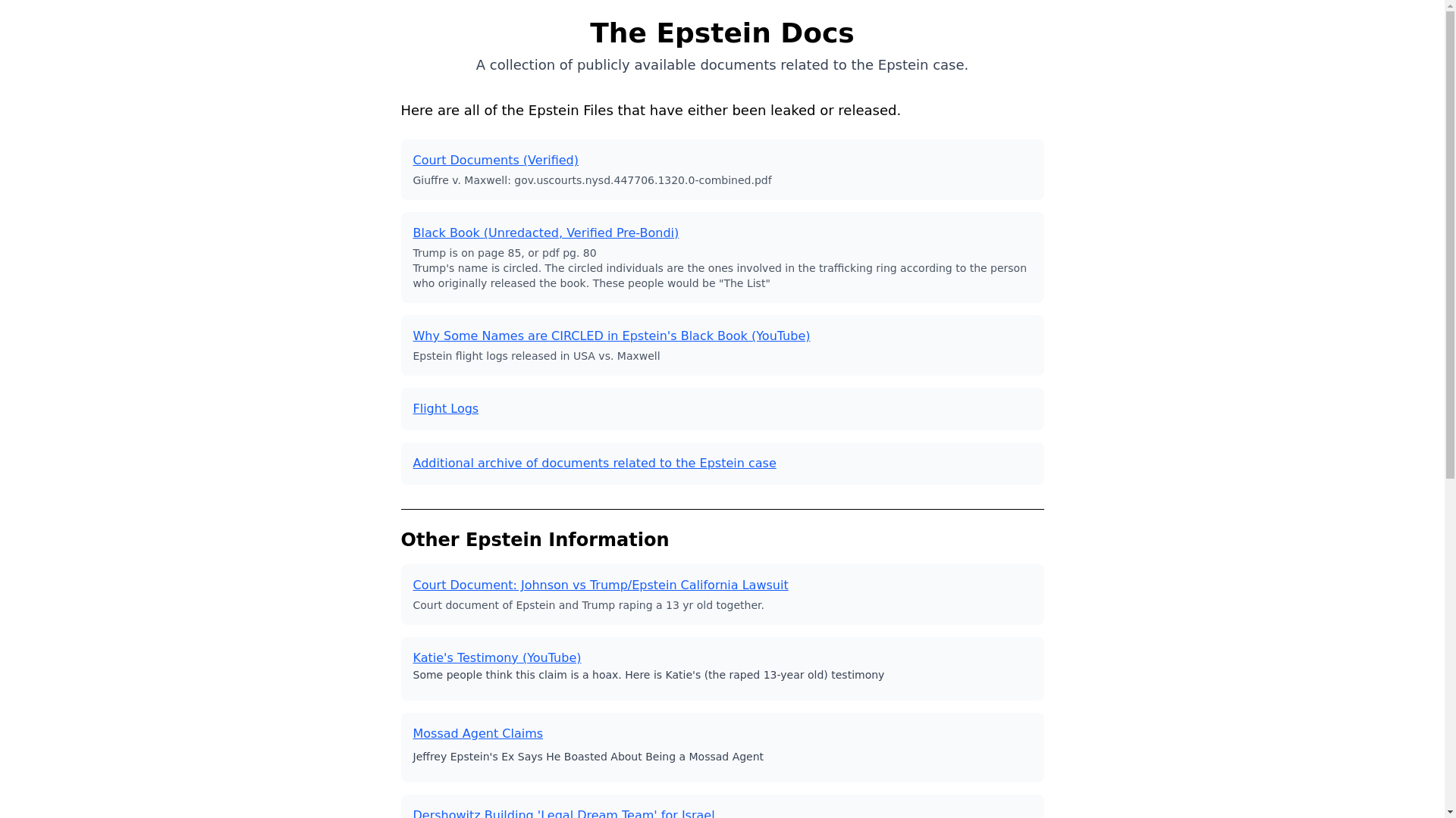 website screenshot of https://theepsteindocs-com.pages.dev/