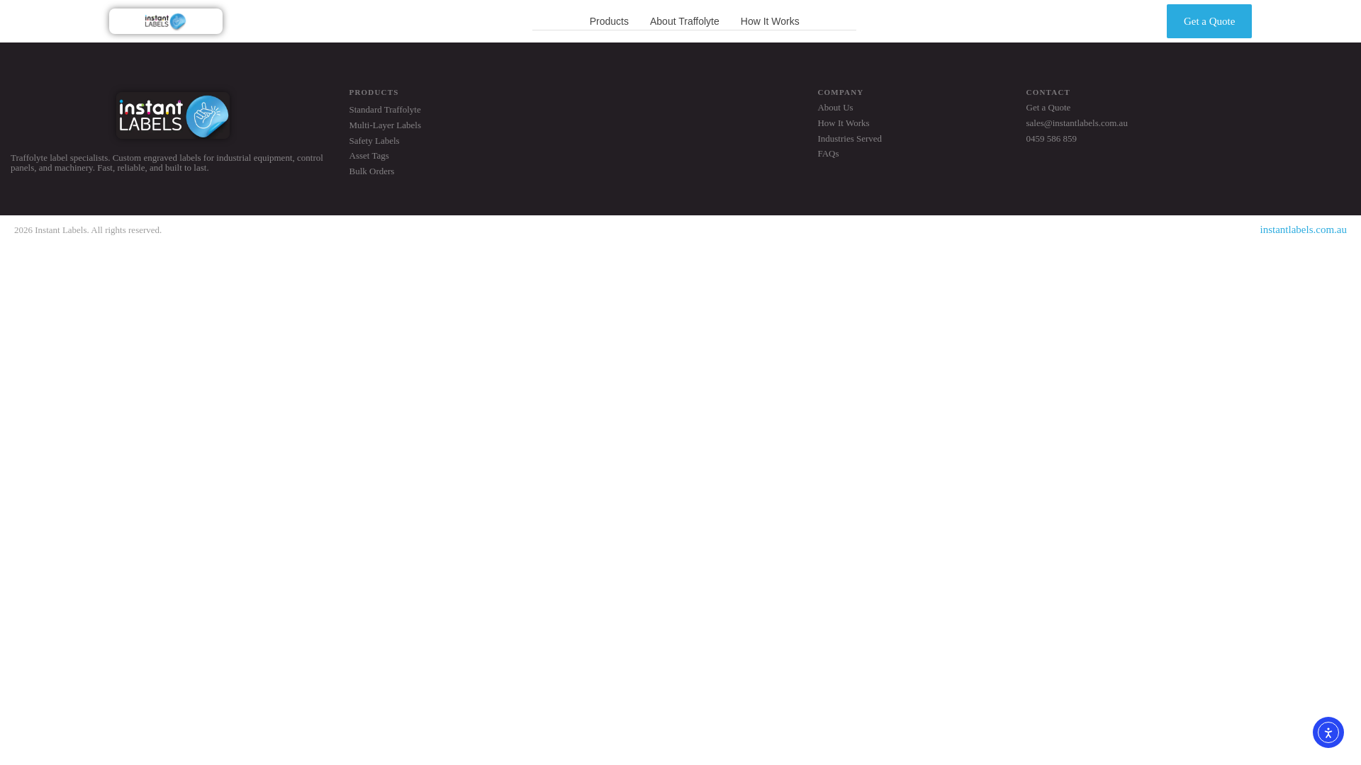 website screenshot of https://instantlabels.com.au/