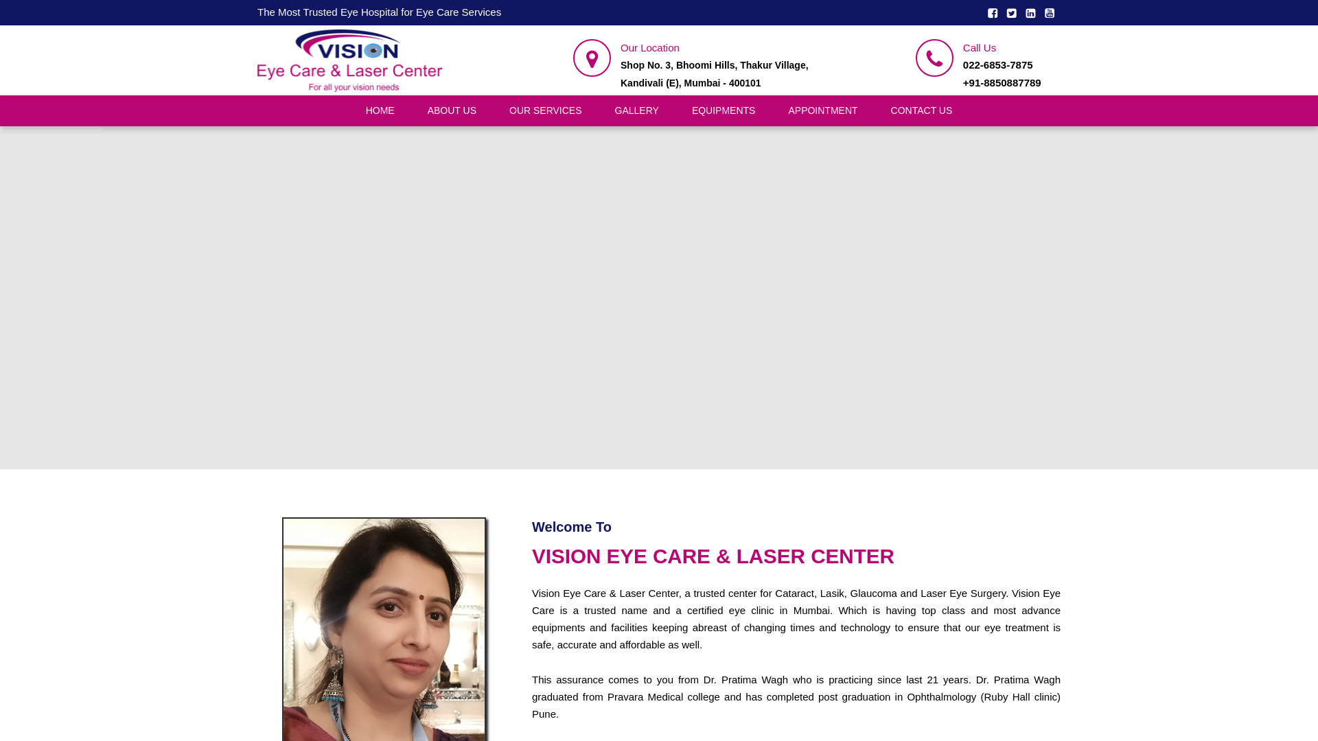 website screenshot of https://vision-eye-care-kandivali.pages.dev/
