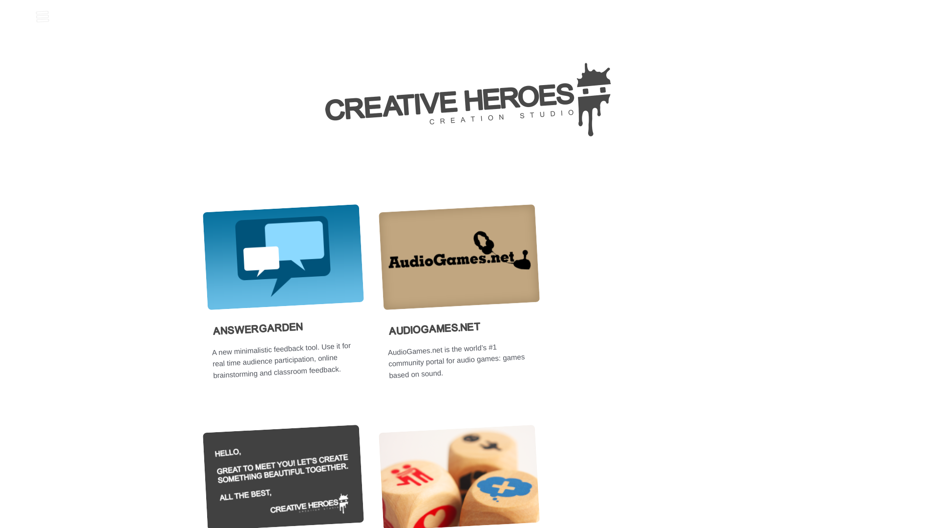 website screenshot of https://creativehero.es