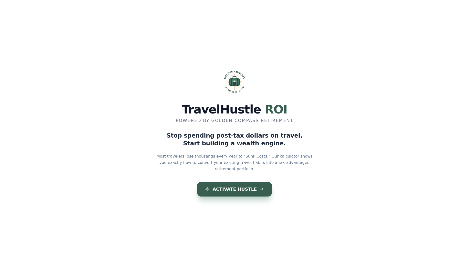 website screenshot of https://travelhustleroi.com/