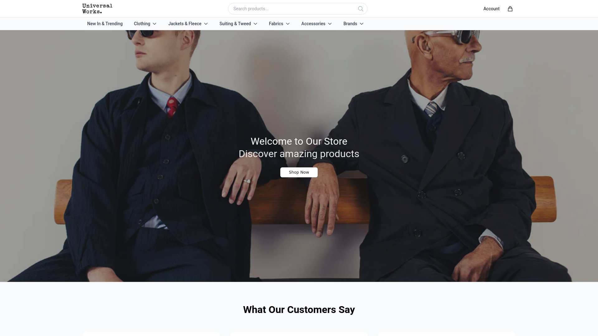 website screenshot of https://universalworkshq.shop/