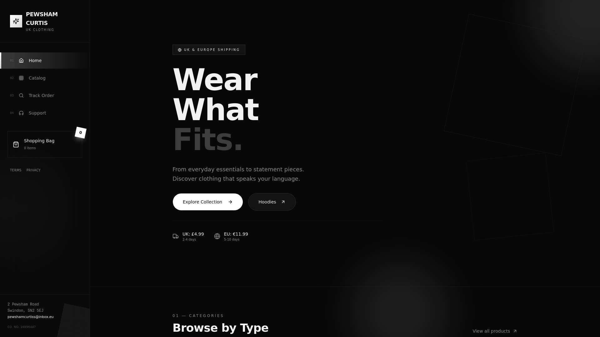 website screenshot of https://pewshamcurtis.shop/