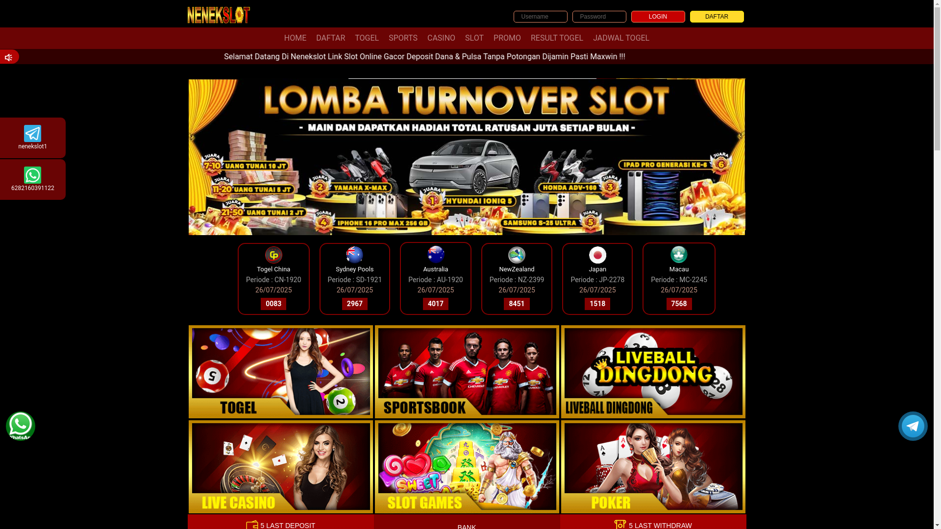 website screenshot of https://nenekslottgh4.com/