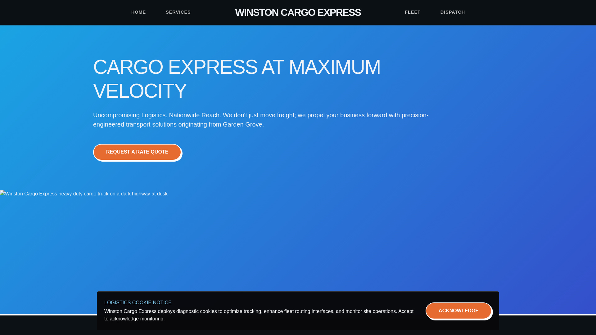 website screenshot of https://winston-express.com/
