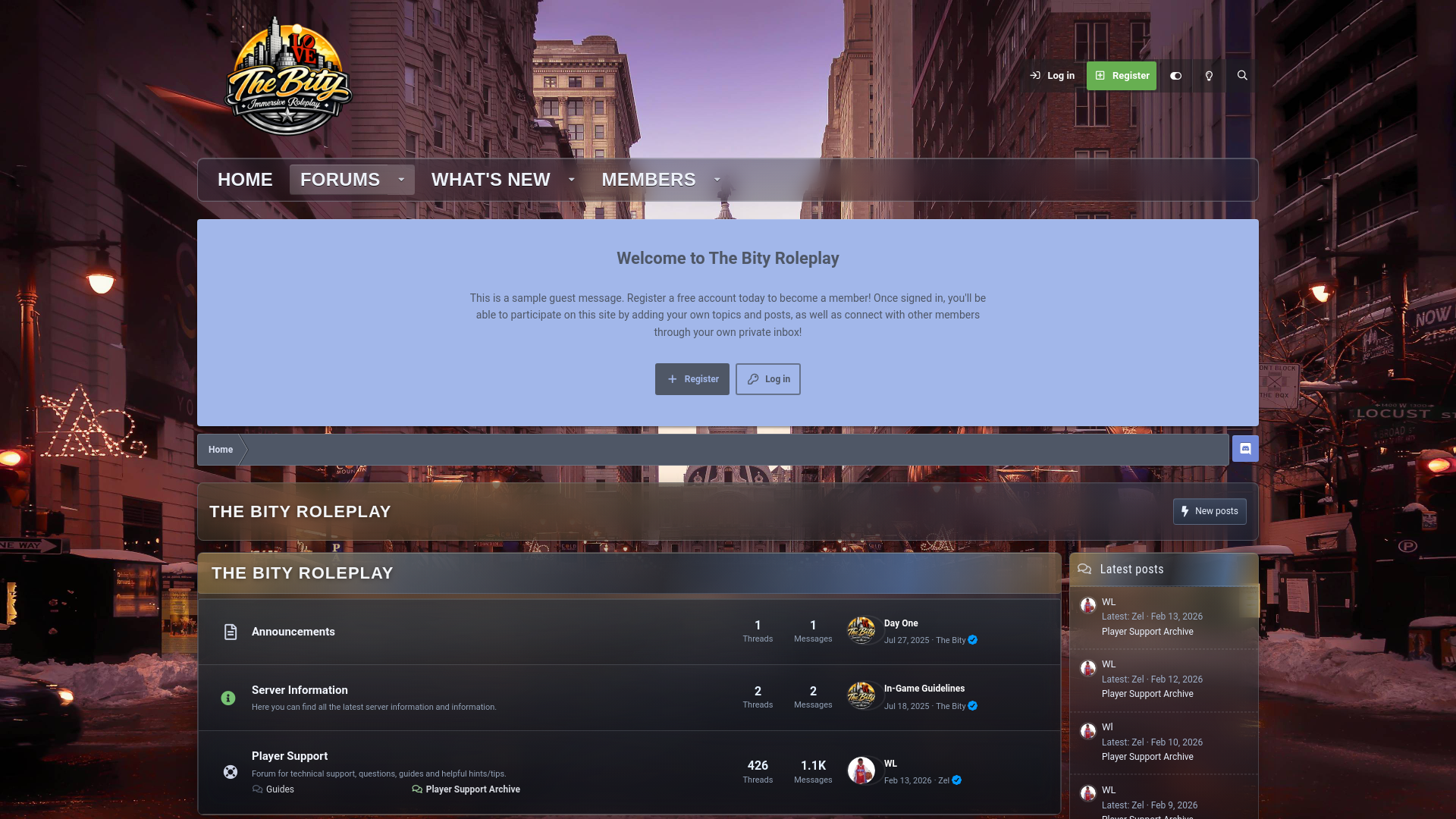 website screenshot of https://thebityroleplay.com/