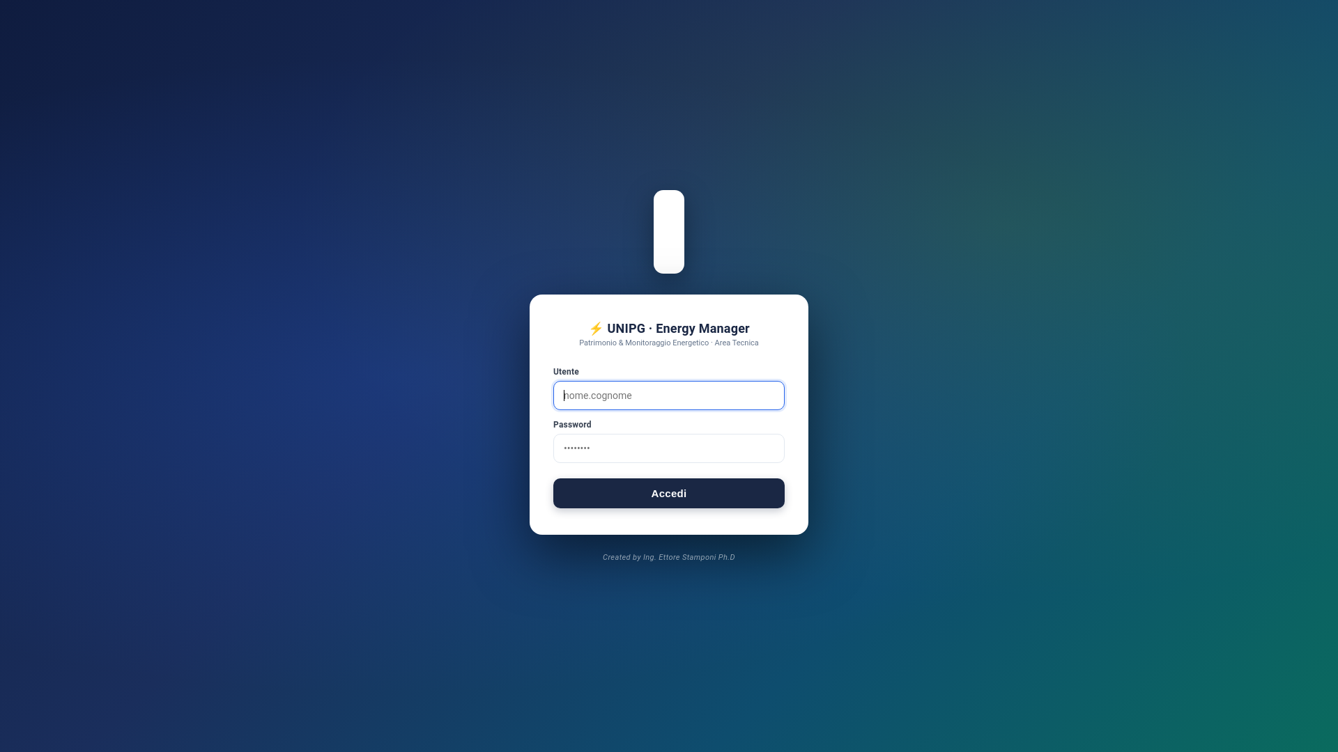 website screenshot of https://unipg-energy-dashboard.pages.dev/