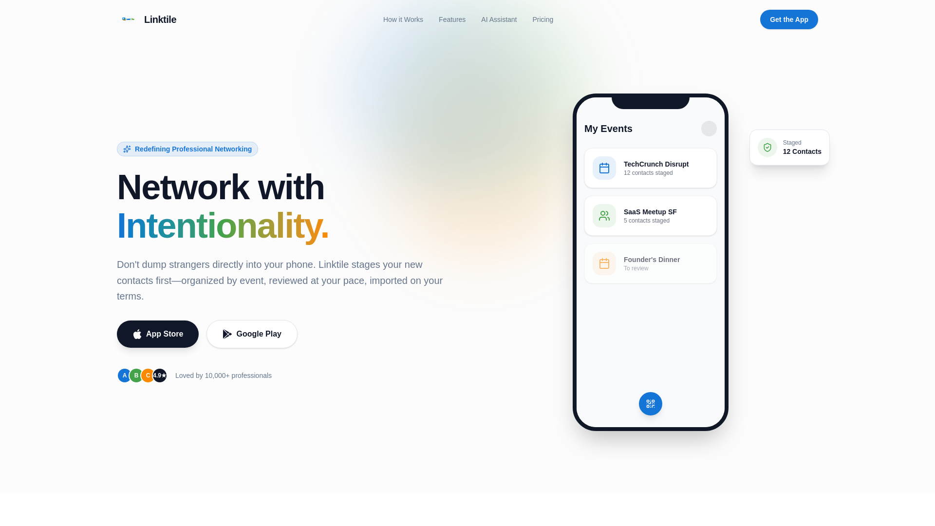 website screenshot of https://linktile.ai/