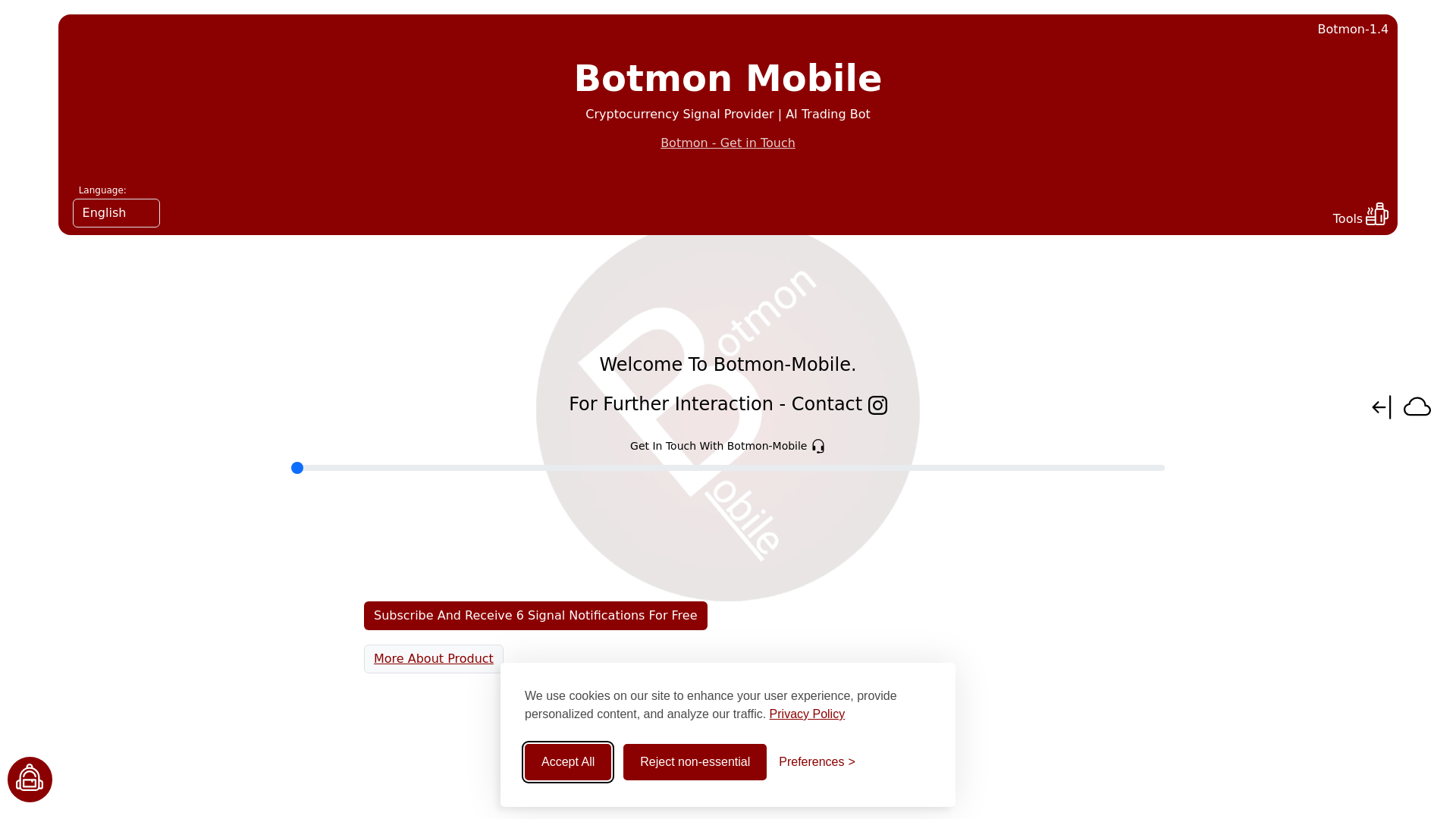 website screenshot of https://www.open-botmon-mobile.com/