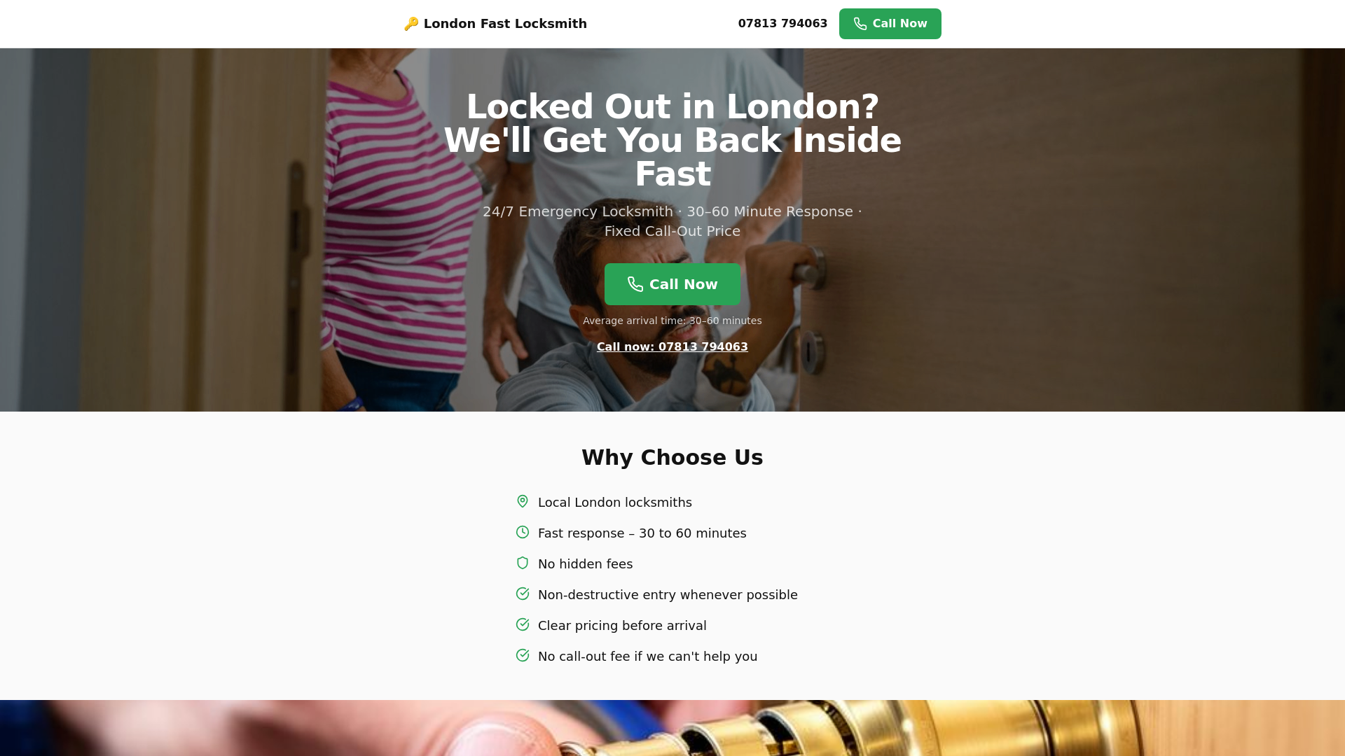 website screenshot of https://londonfastlocksmith.com