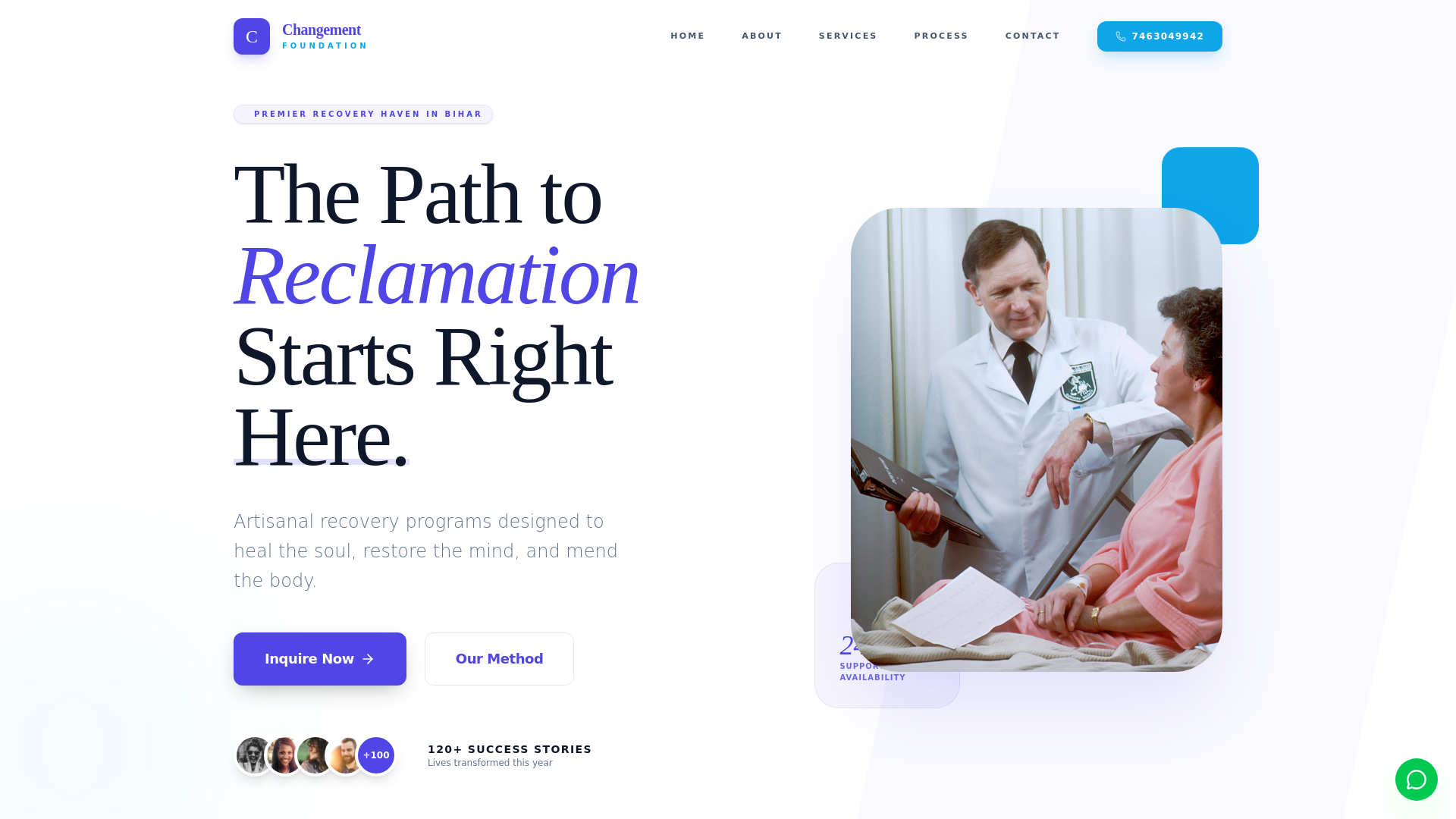 website screenshot of https://changementfoundation.in/