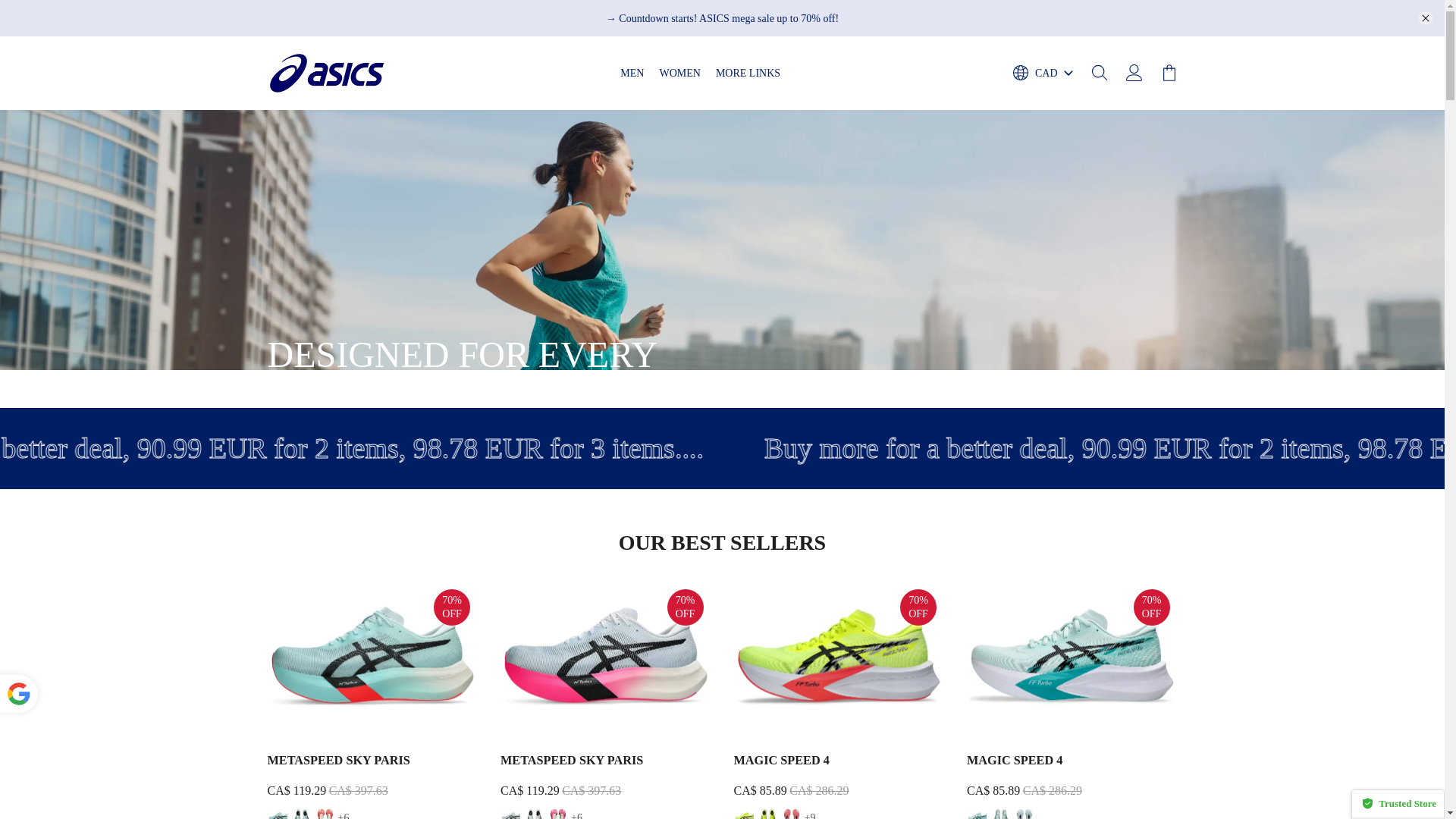 website screenshot of https://asicsretro.com/