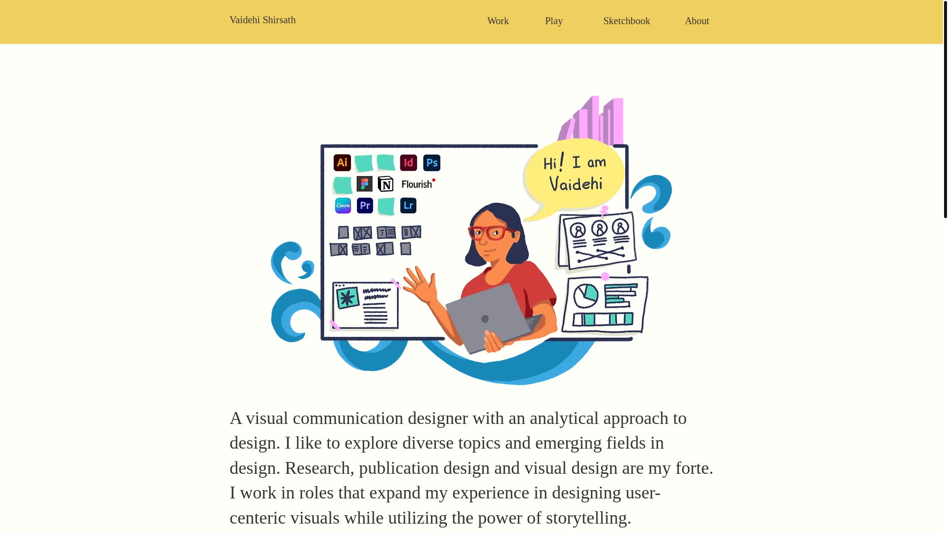 website screenshot of https://vaidehishirsath.in/