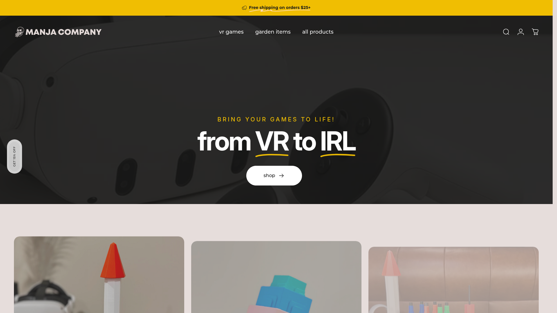 website screenshot of https://manjacompany.com/