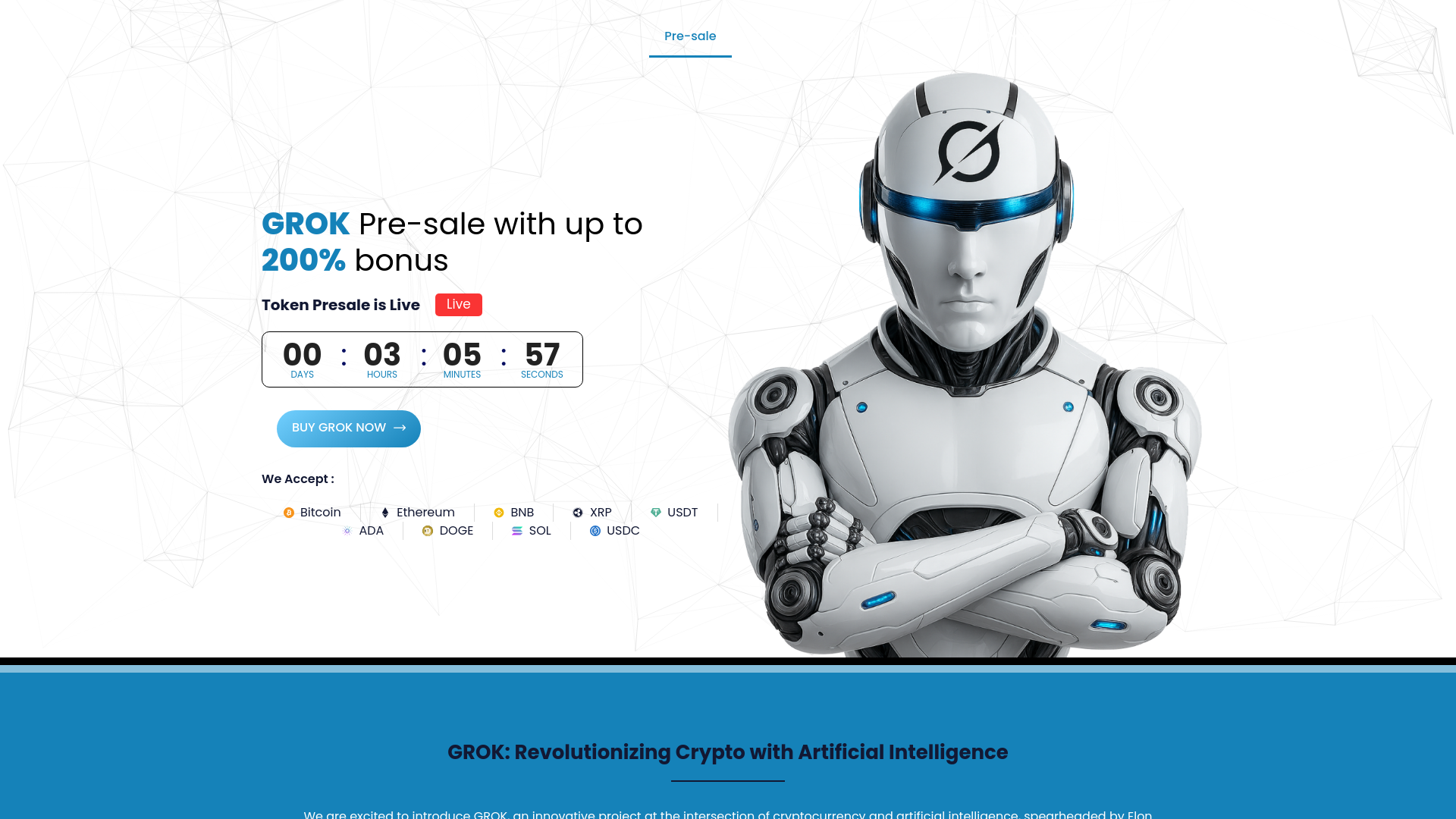 website screenshot of https://grokai-official.net