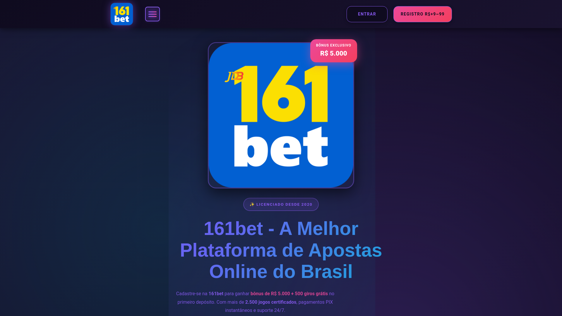 website screenshot of https://161betms.com