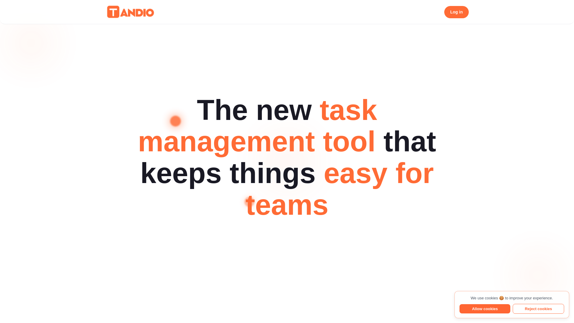website screenshot of https://tandio.work/