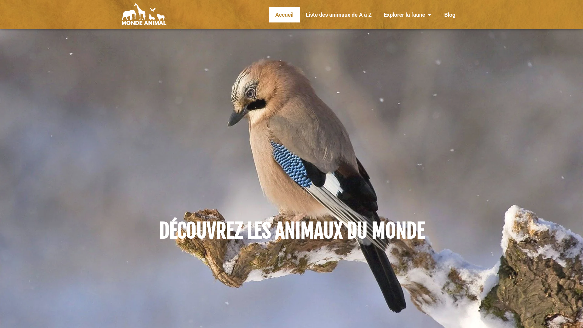 website screenshot of https://monde-animal.fr