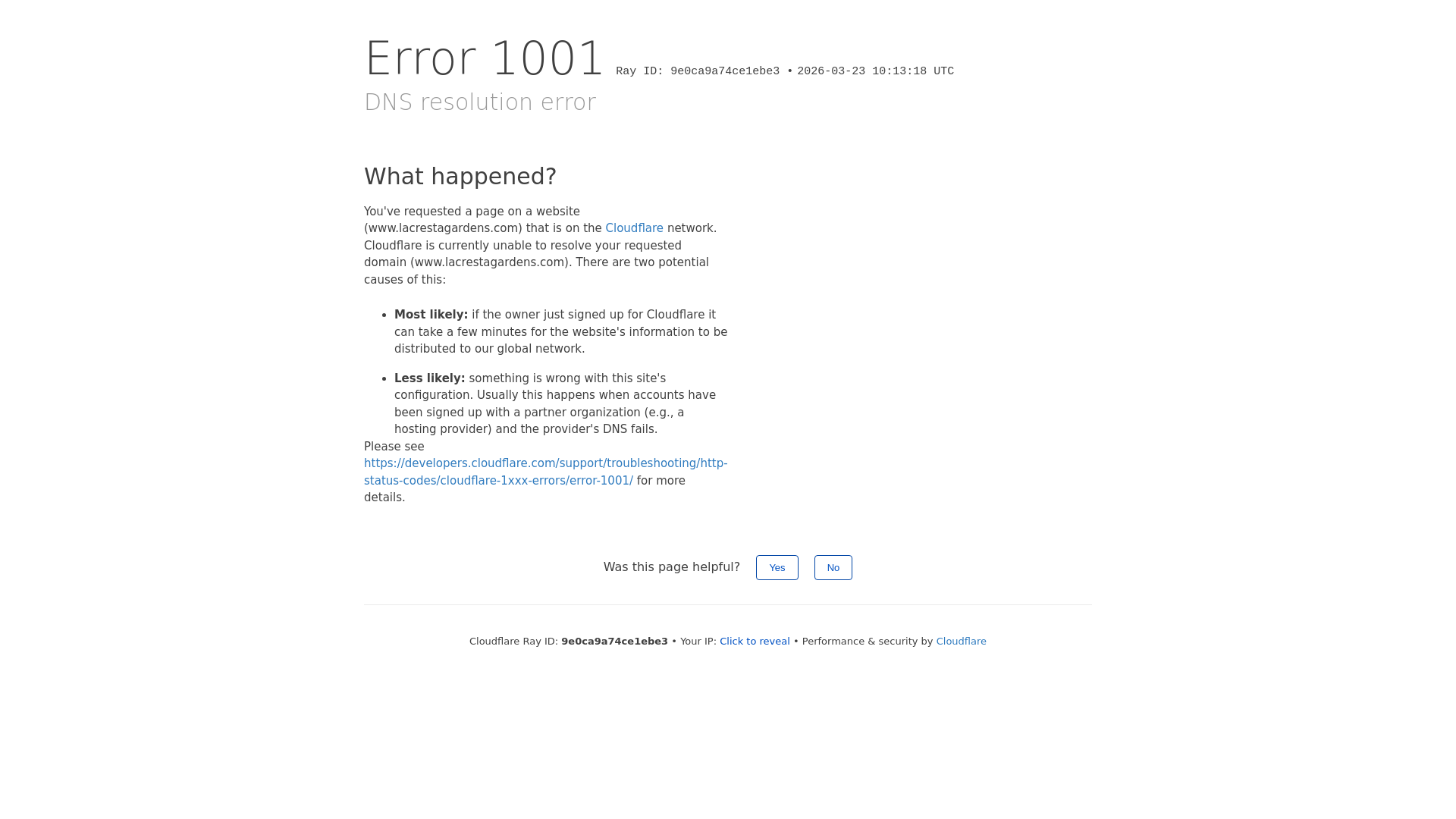 website screenshot of https://lacrestagardens.com/