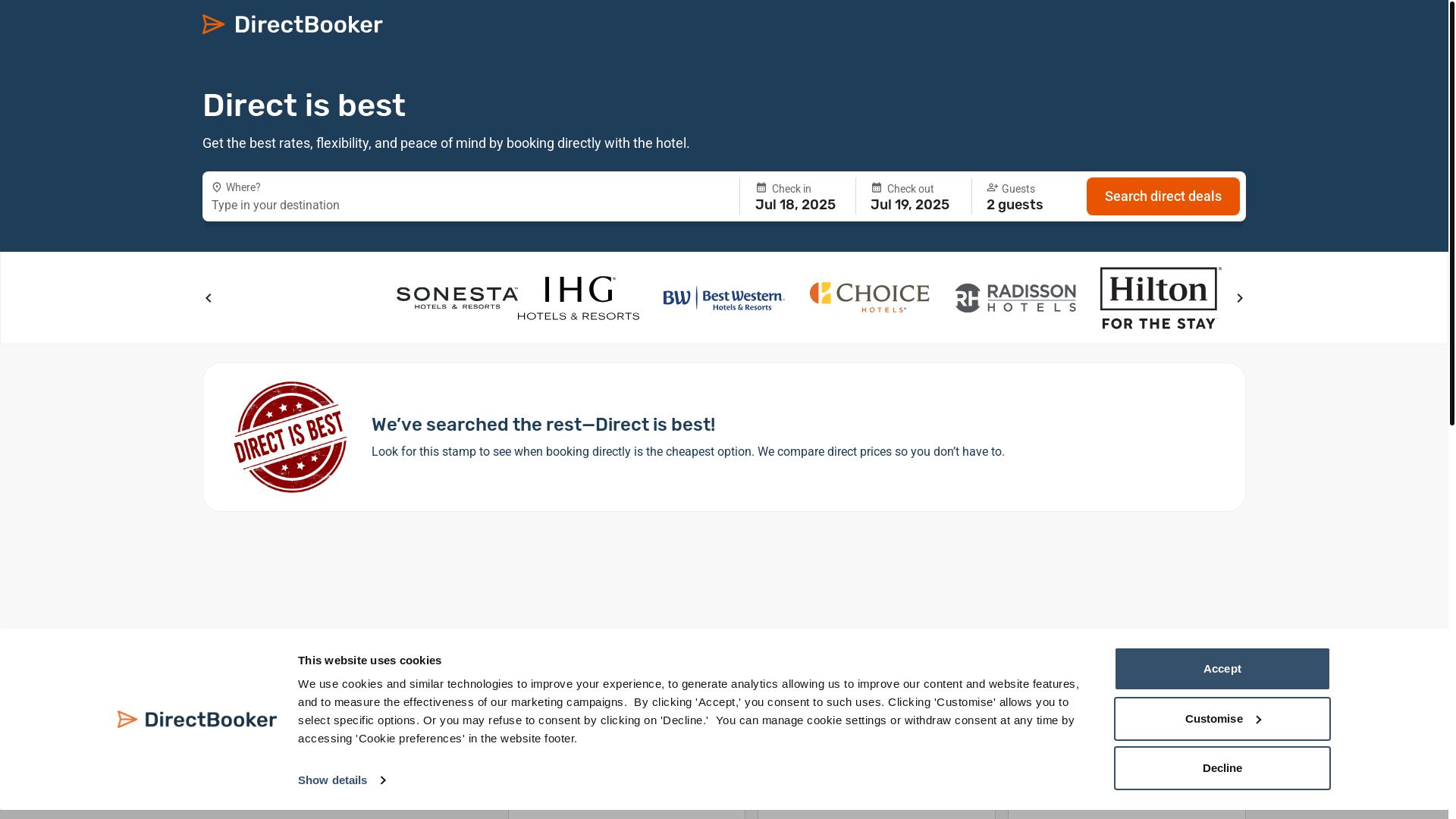 website screenshot of https://imadirectbooker.com/