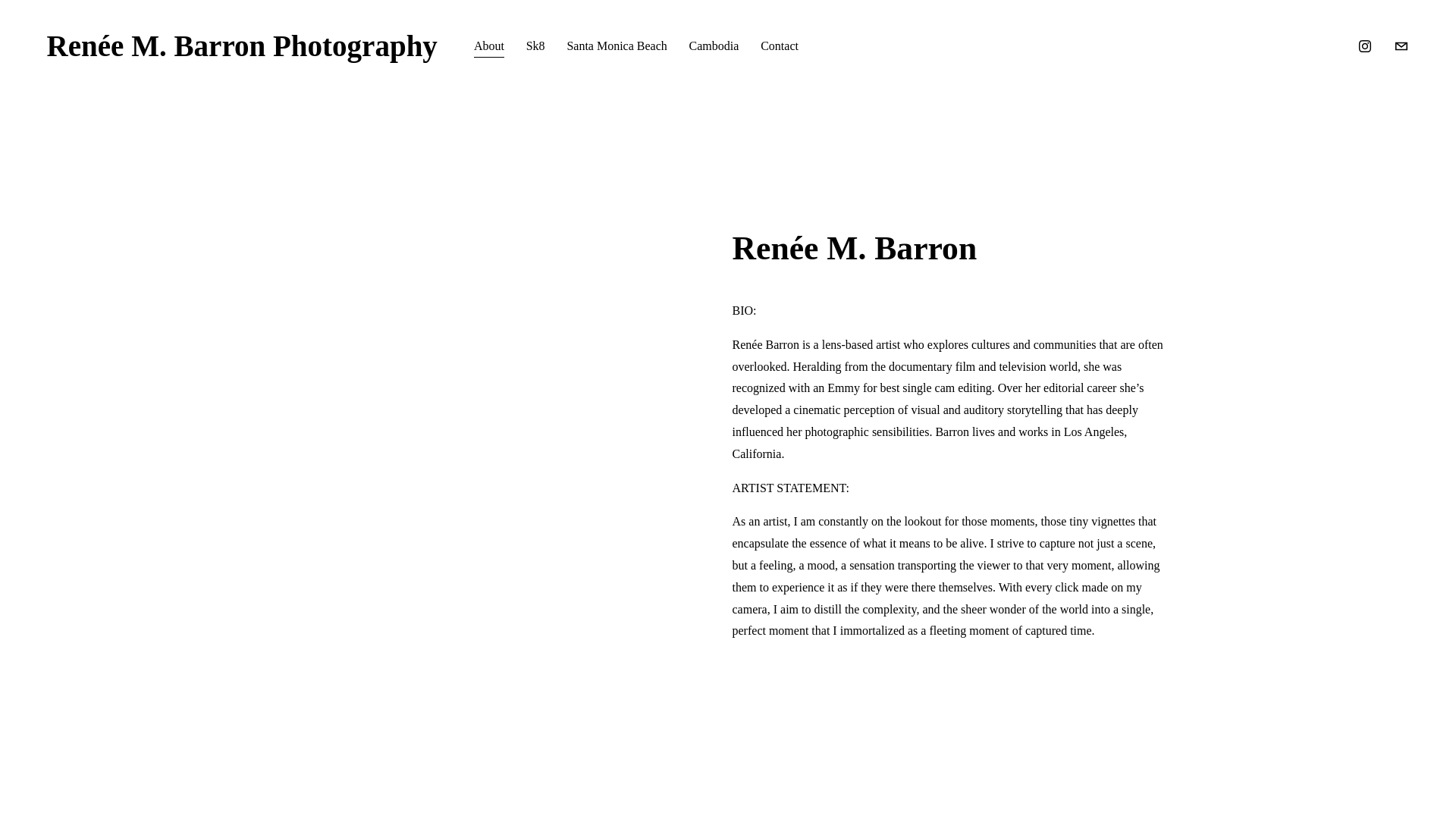 website screenshot of https://reneembarron.com/