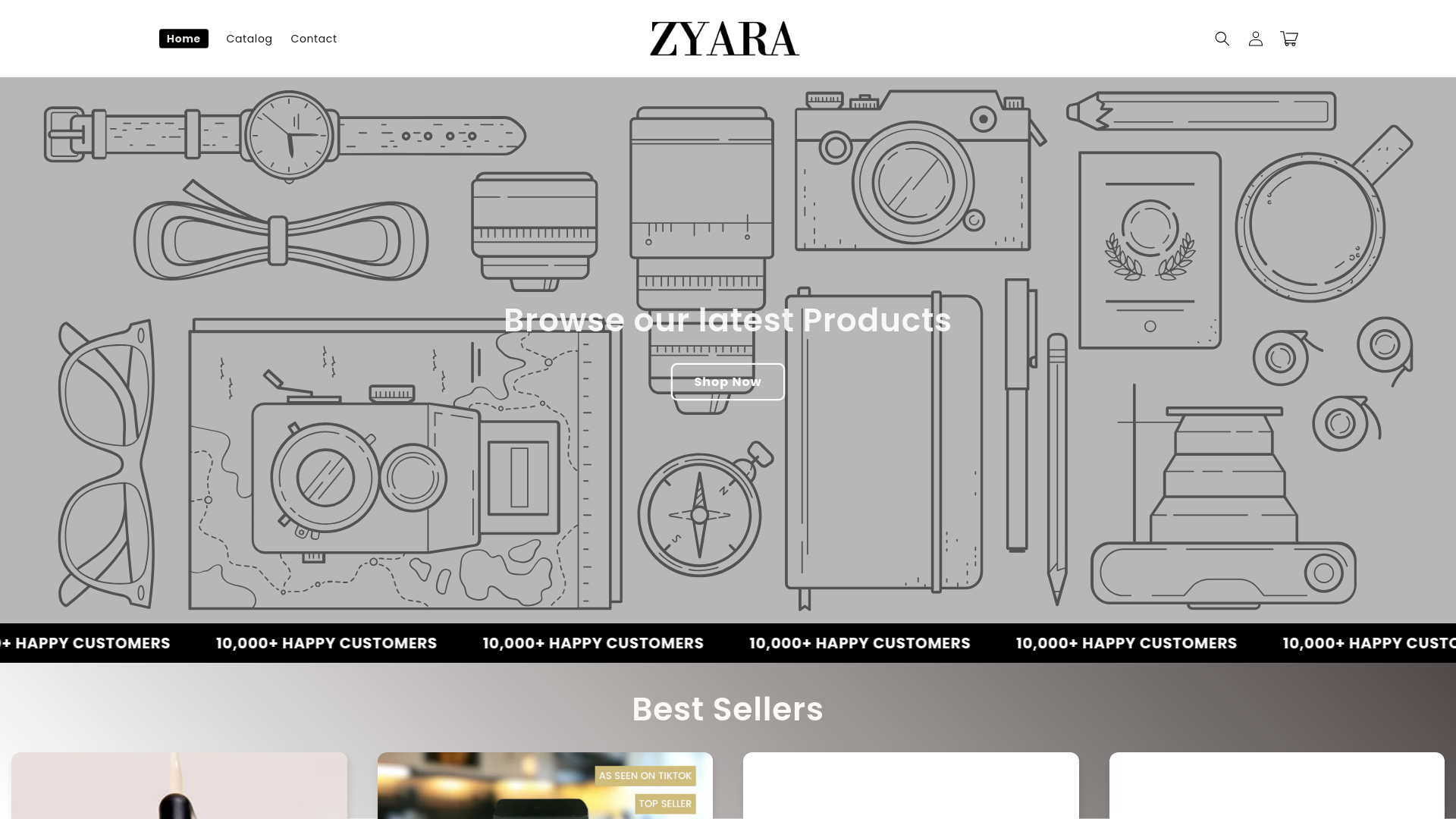 website screenshot of https://zyaraessentials.com/