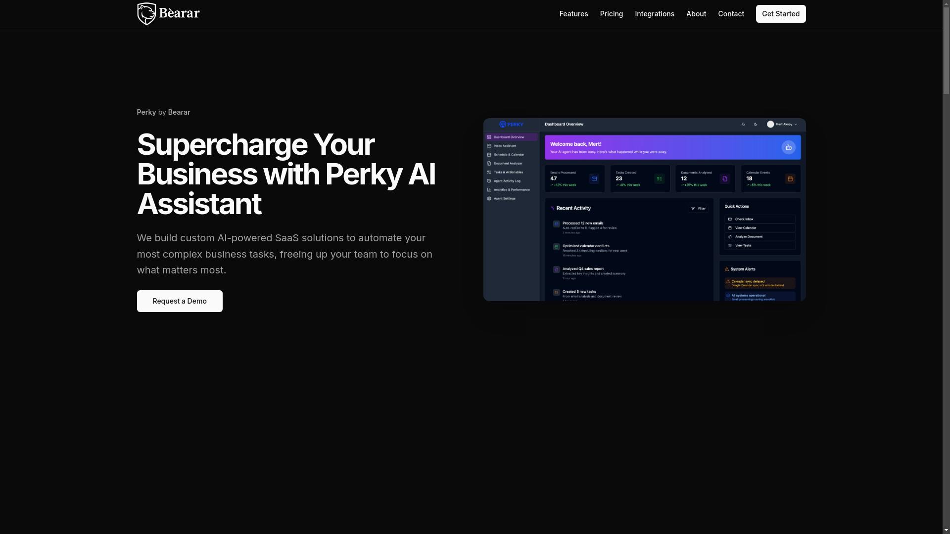 website screenshot of https://bearar.io/