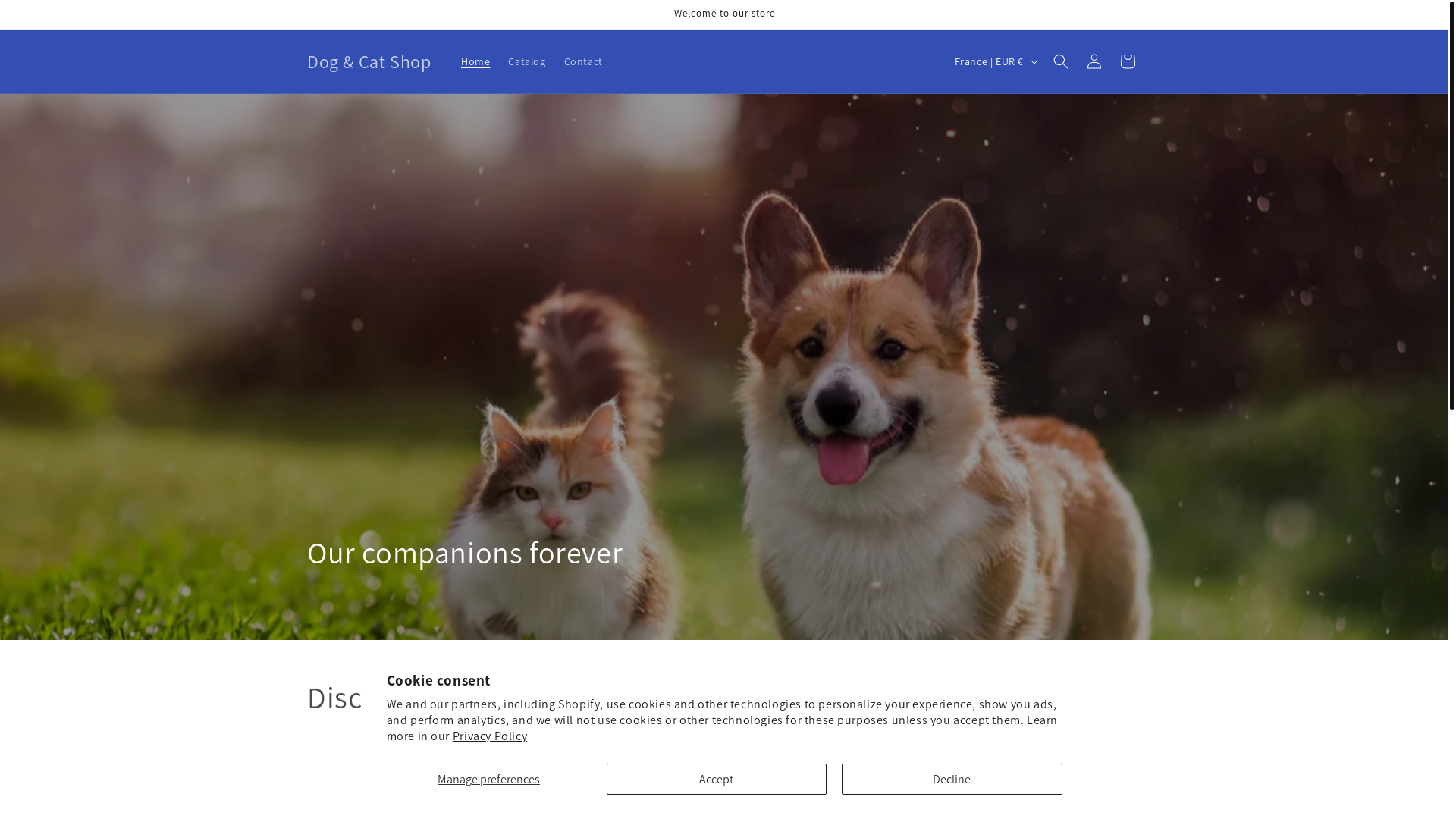 website screenshot of https://dogcatshop.ca/