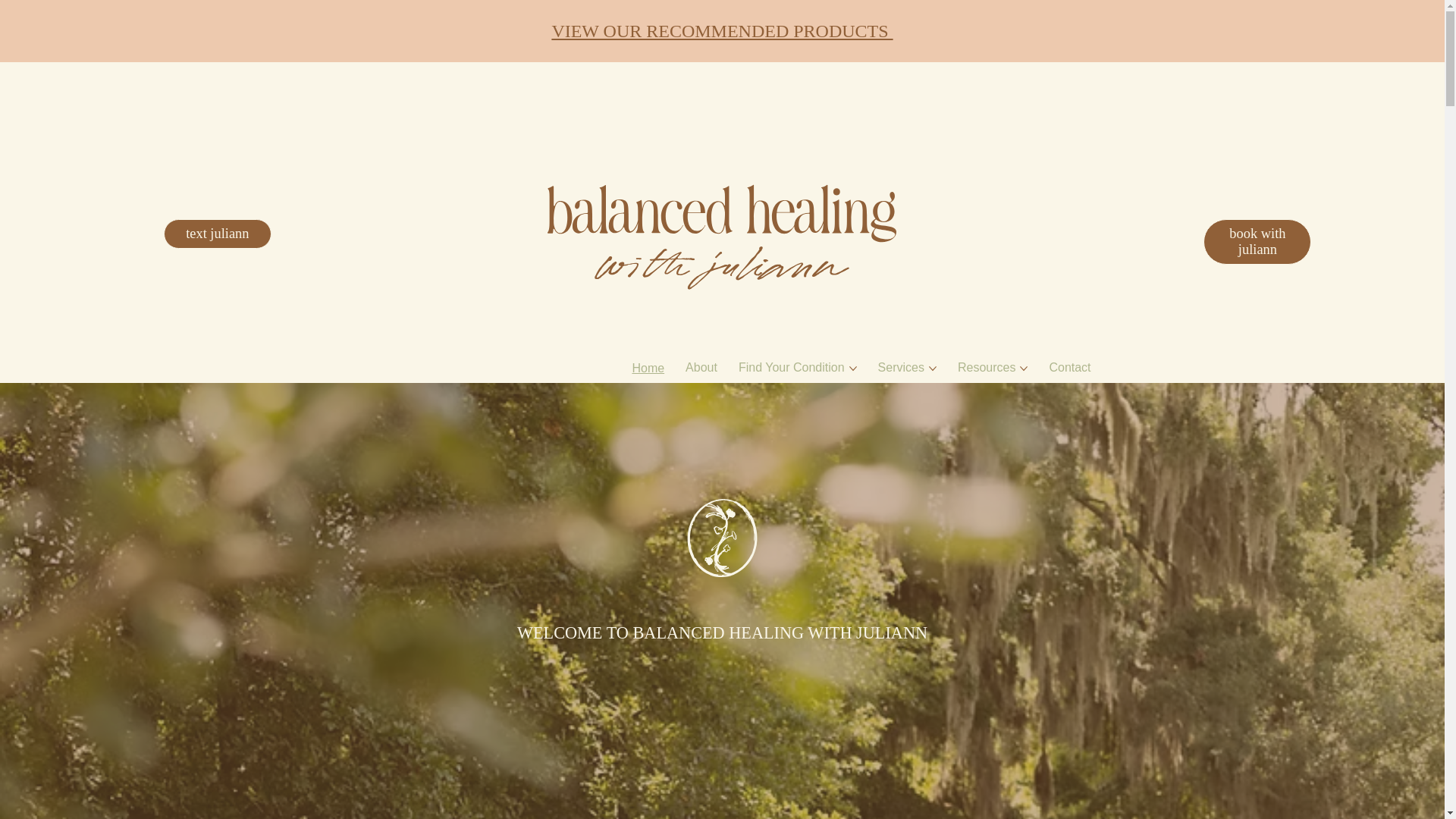 website screenshot of https://balancedhealingwithjuliann.com/