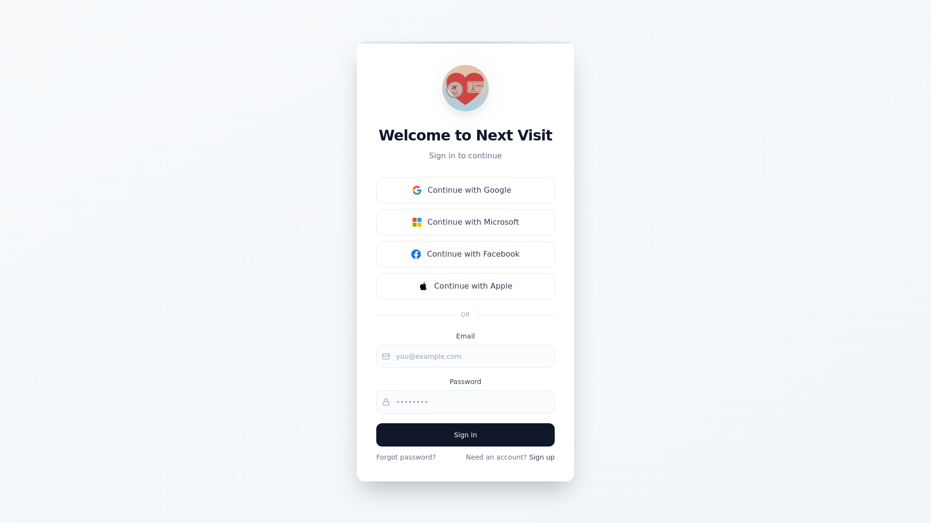 website screenshot of https://next-visit.app/
