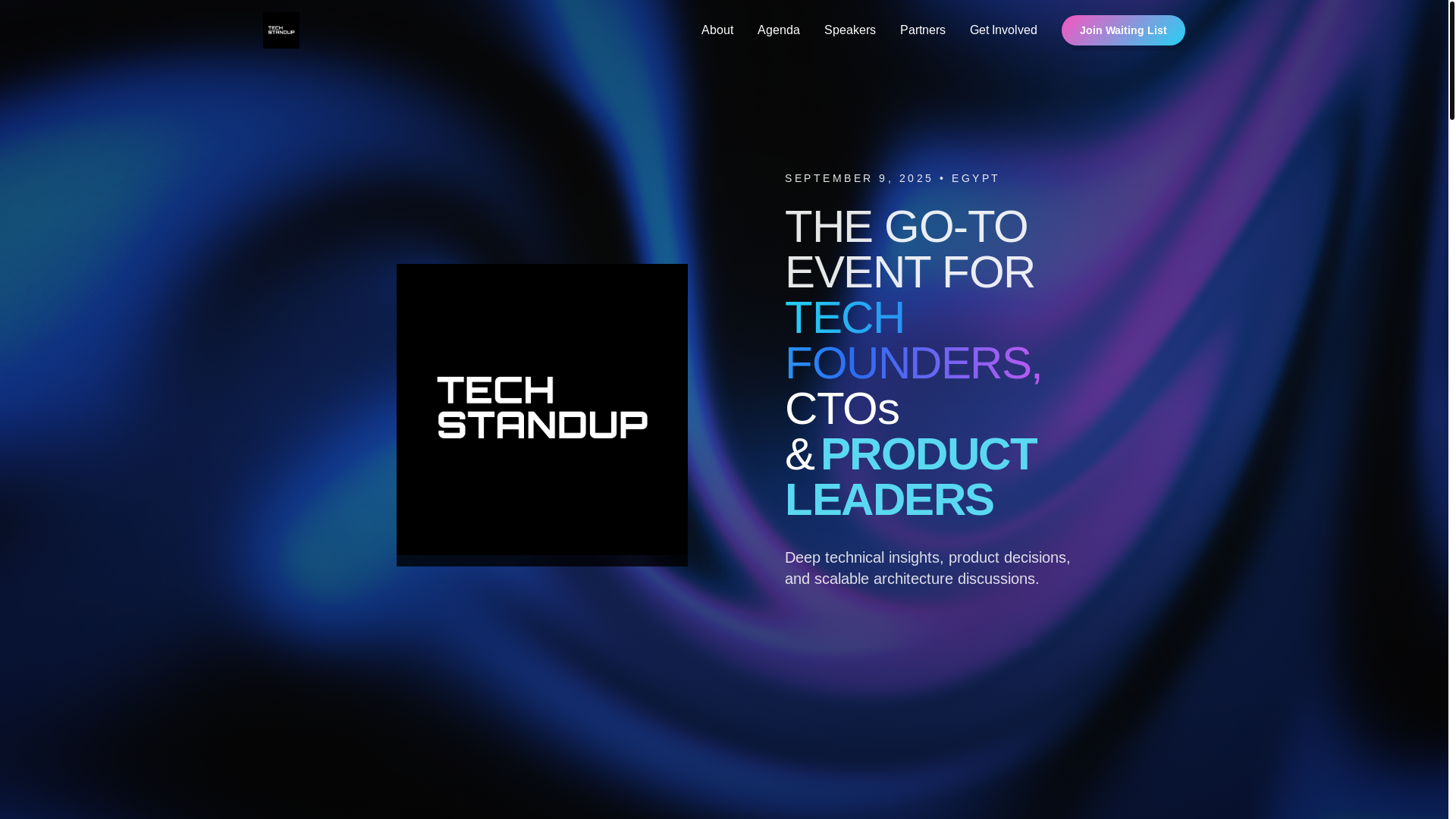 website screenshot of https://tech-standup.com/