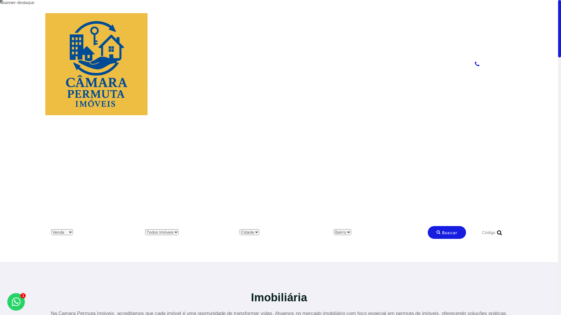website screenshot of https://camarapermutaimoveis.com.br/