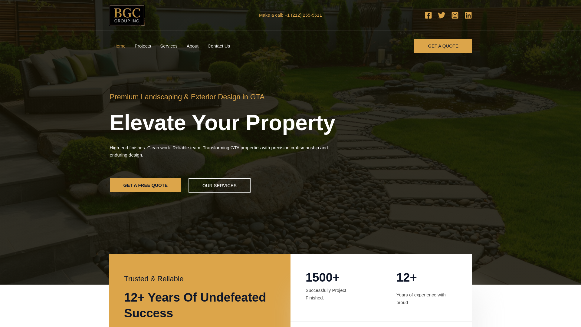 website screenshot of https://bgcgroupgta.ca/