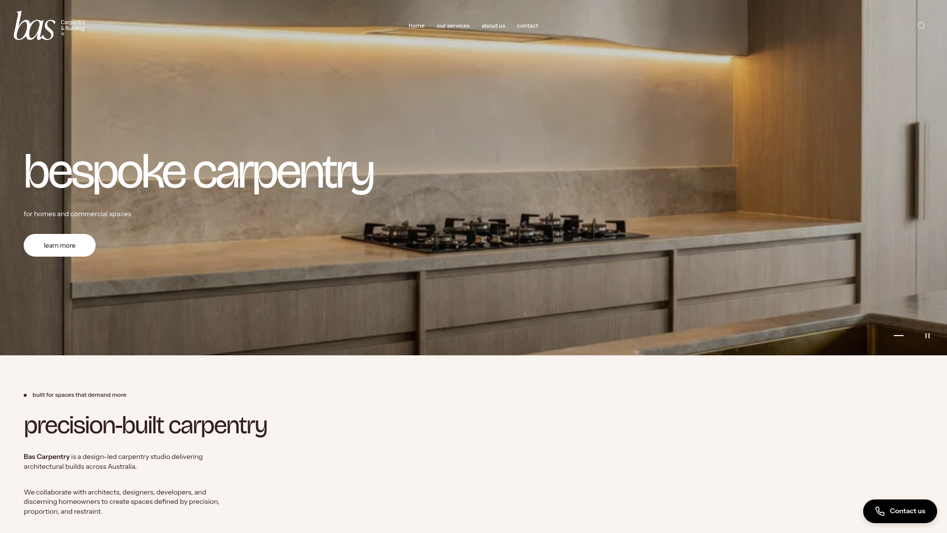 website screenshot of https://bascarpentry.com.au