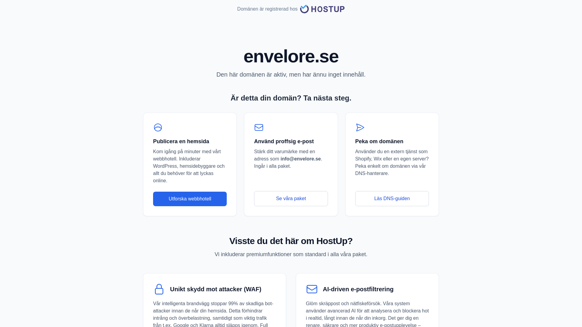 website screenshot of https://envelore.se/