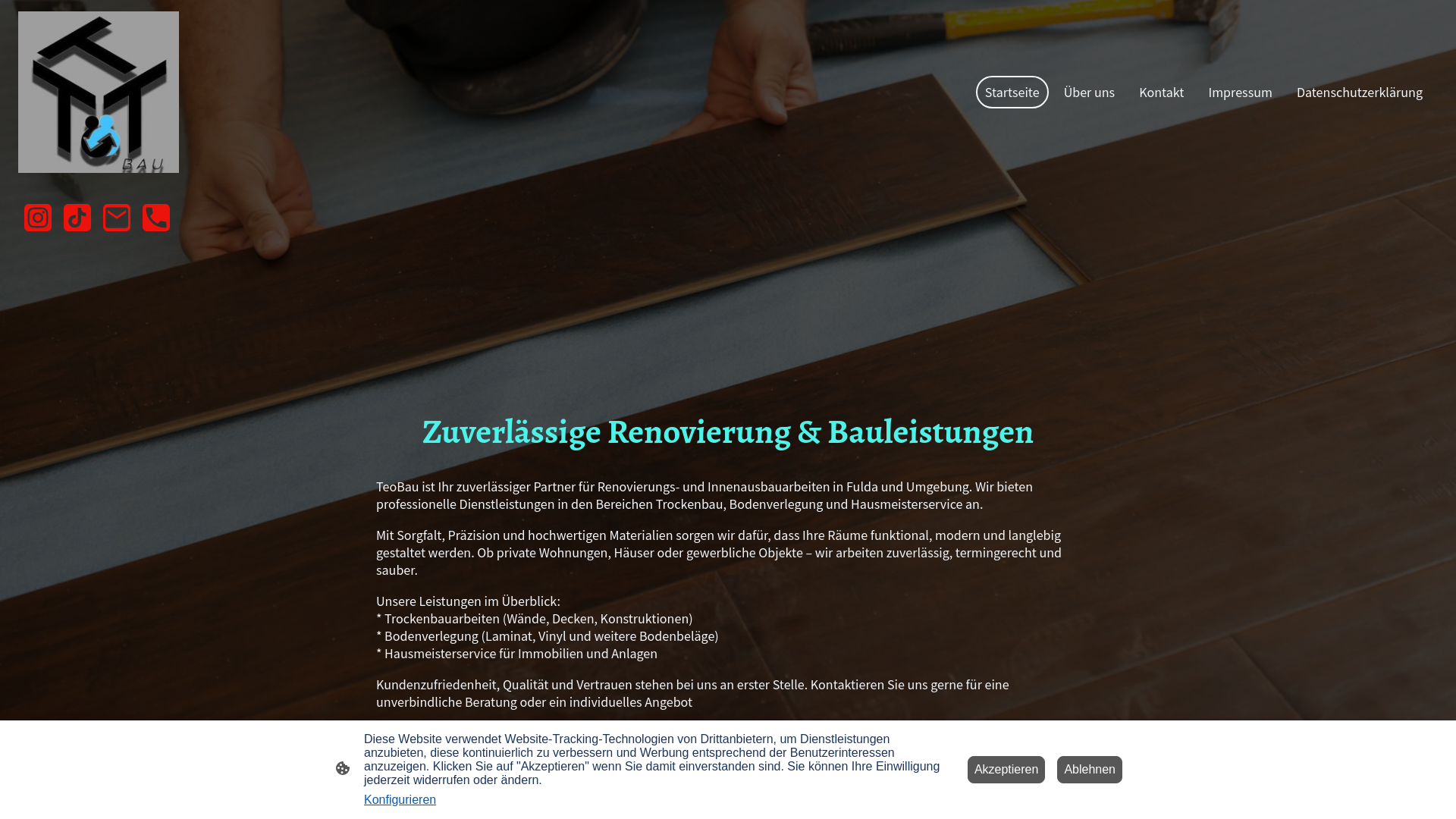 website screenshot of https://teobau.de/