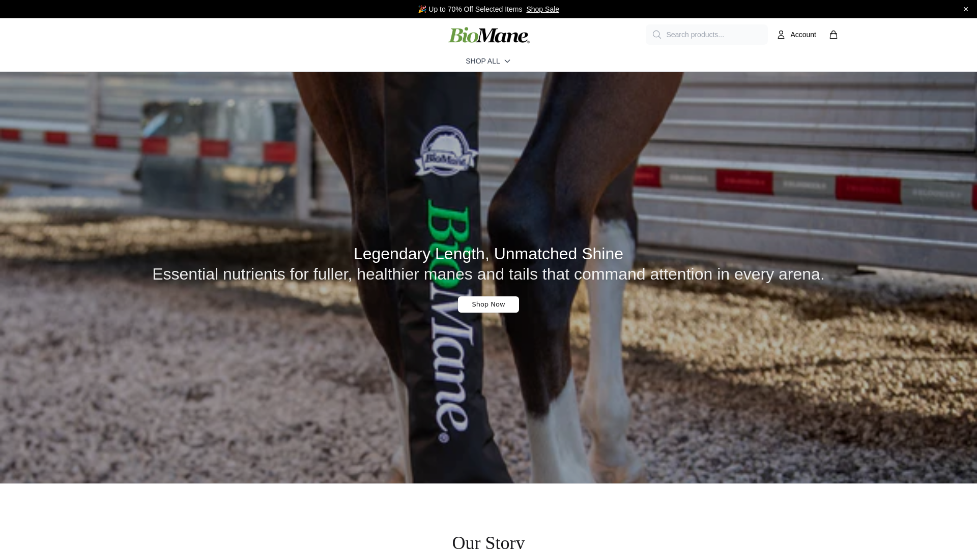 website screenshot of https://maneroot.shop/