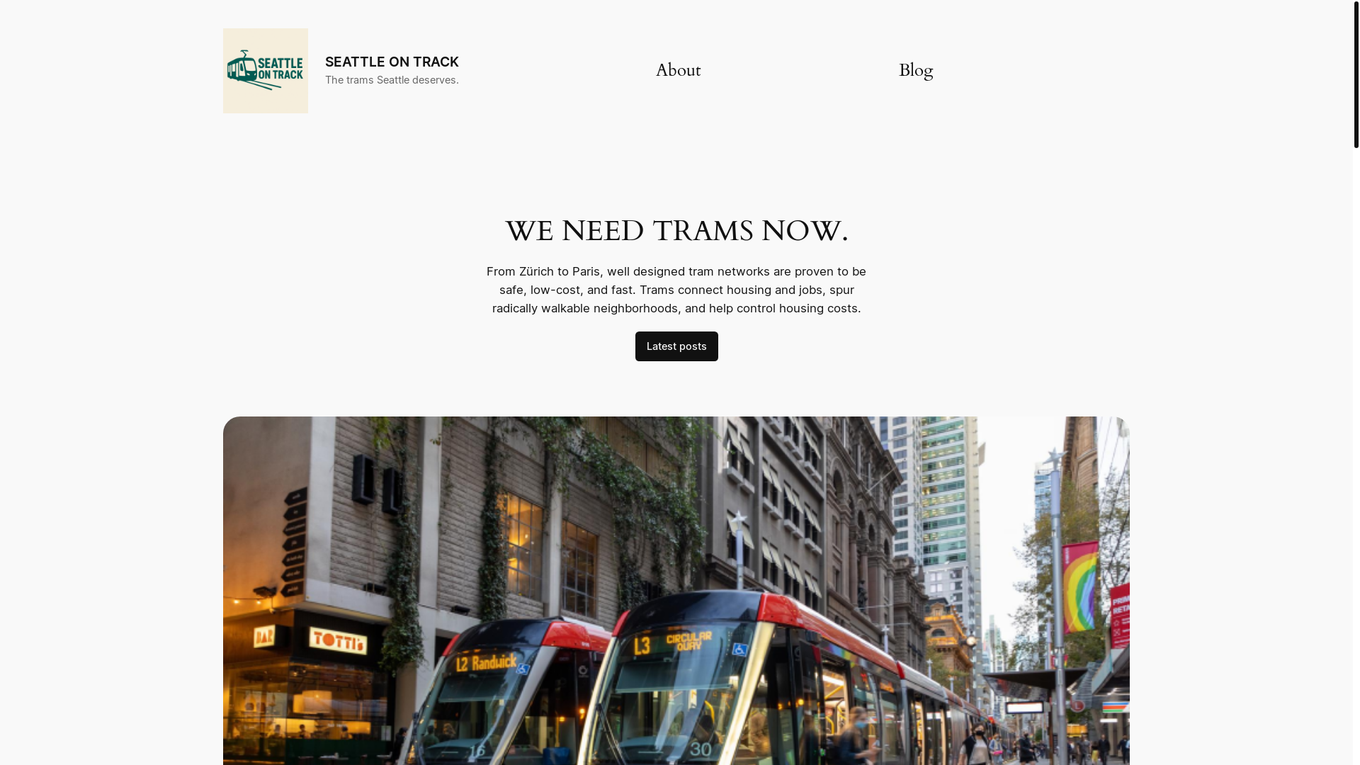 website screenshot of https://seattleontrack.com/